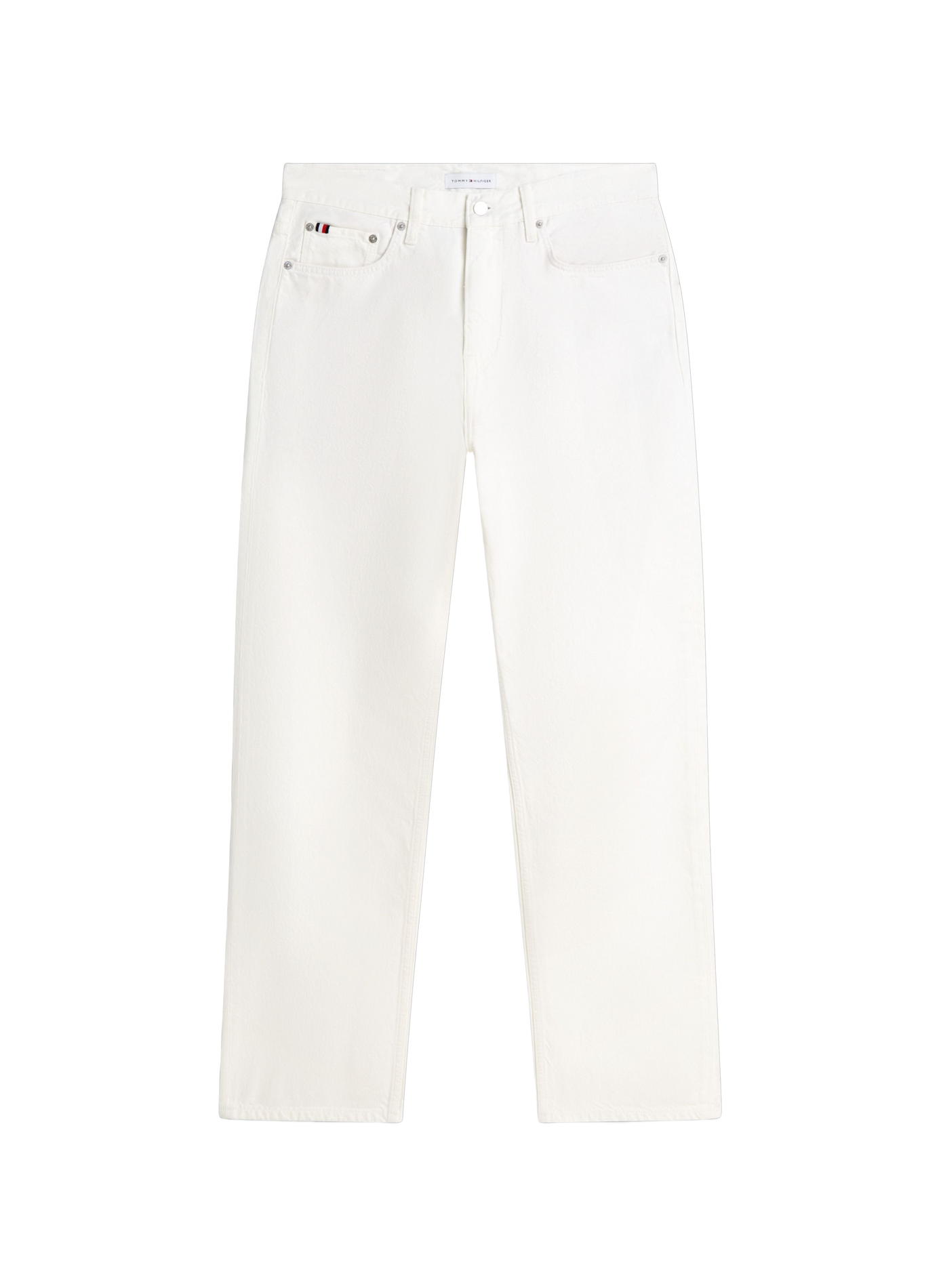 Solid straight-leg cotton jeans TOMMY HILFIGER White