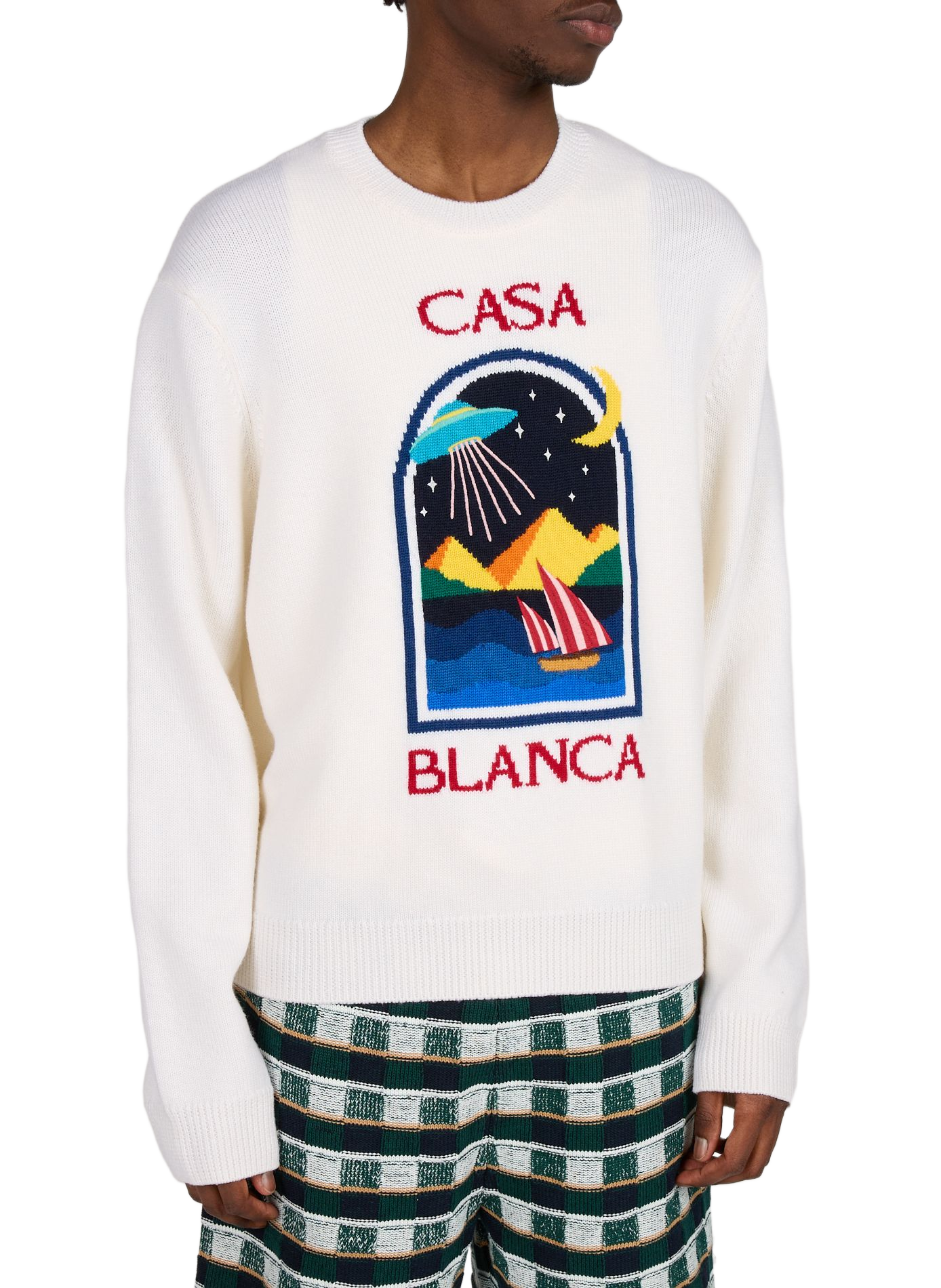Langarm-Pullover aus Wolle CASABLANCA PARIS Beige