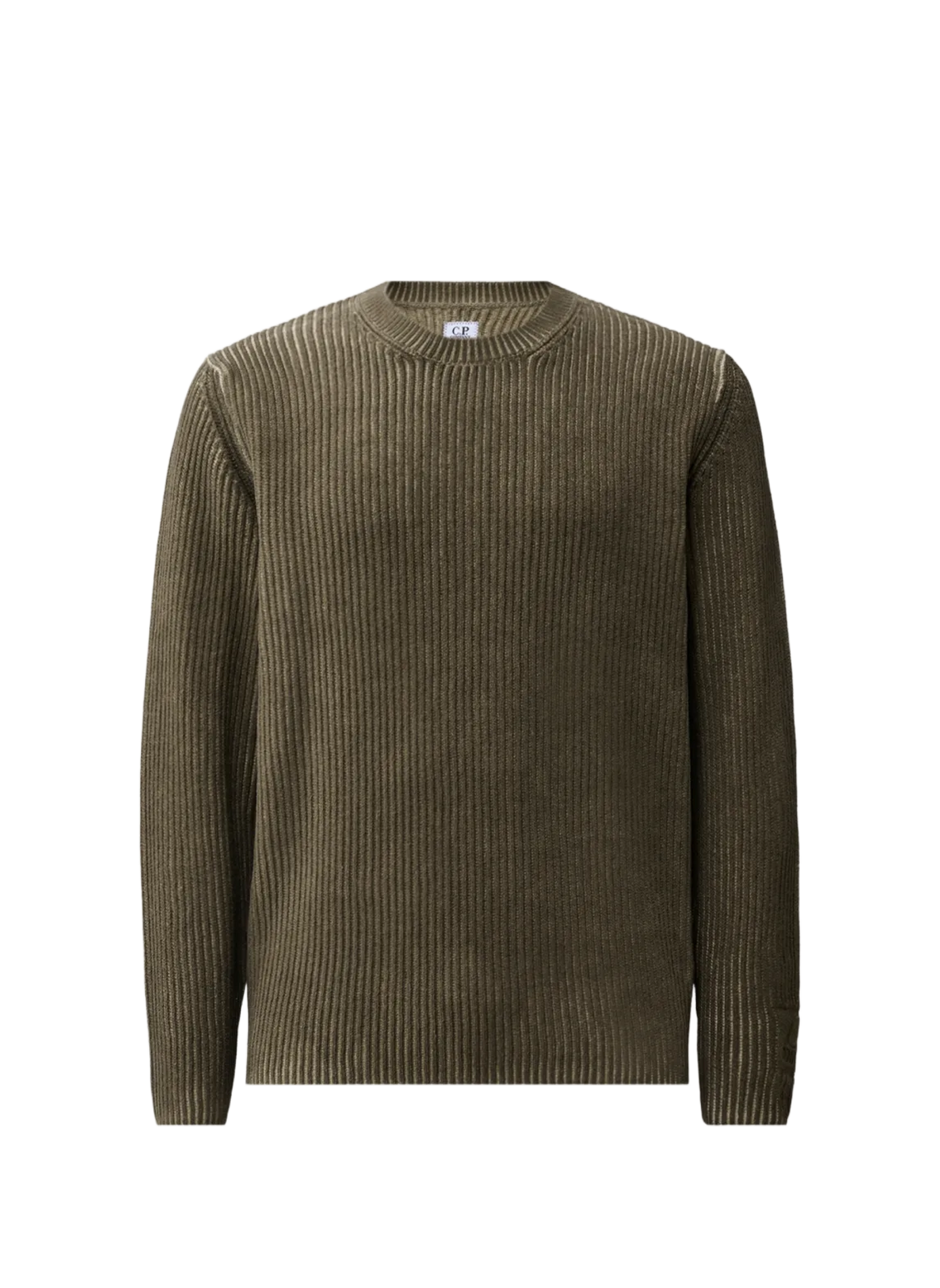 Straight round neck cotton sweater CP COMPANY Khaki