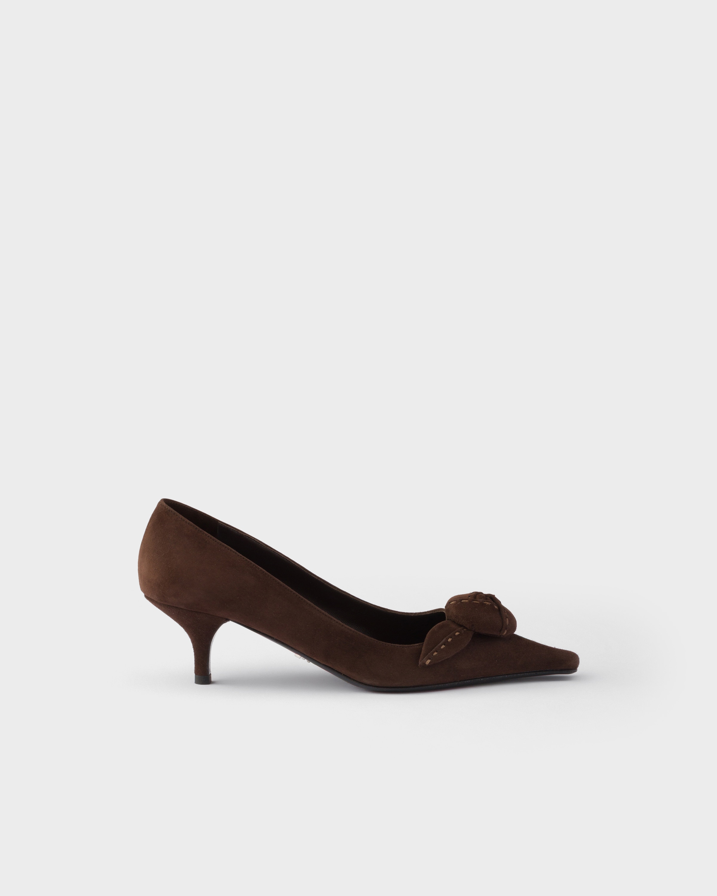 Escarpins en veau velours PRADA Marron