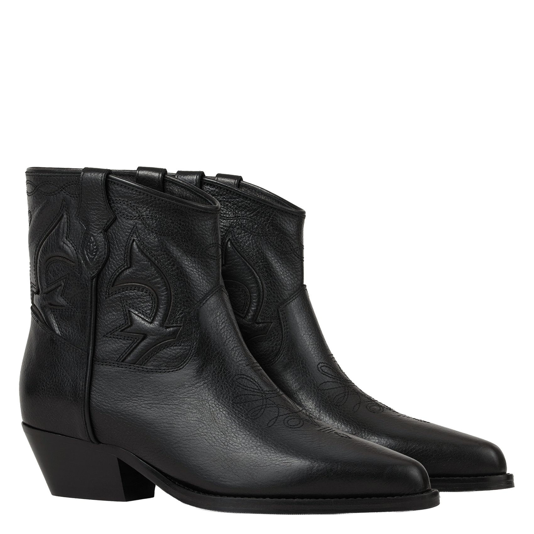 Bottines en cuir grainé low curtis BA&SH Noir