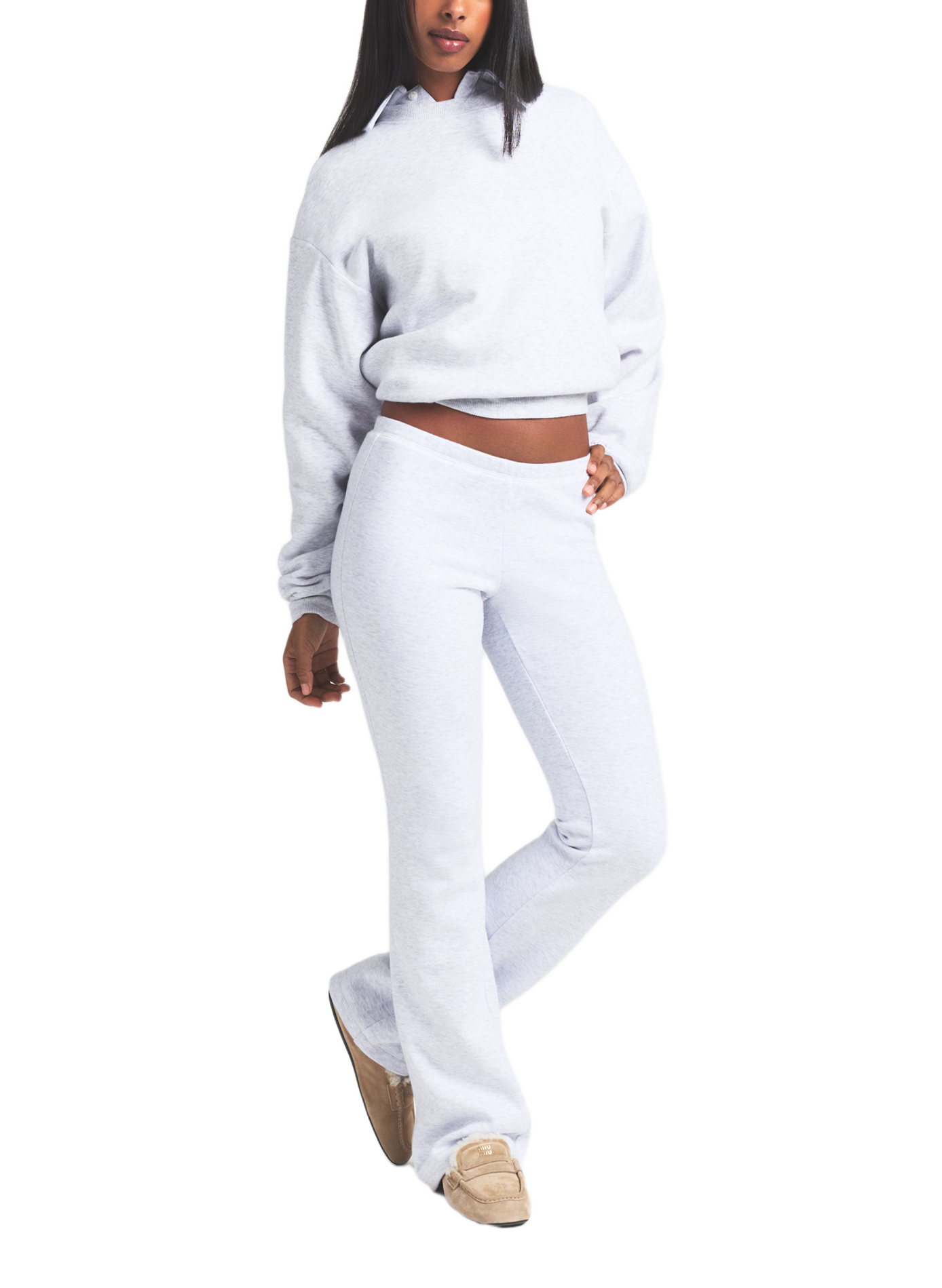 Sweater met ritssluiting en katoenmix SKIMS Grijs
