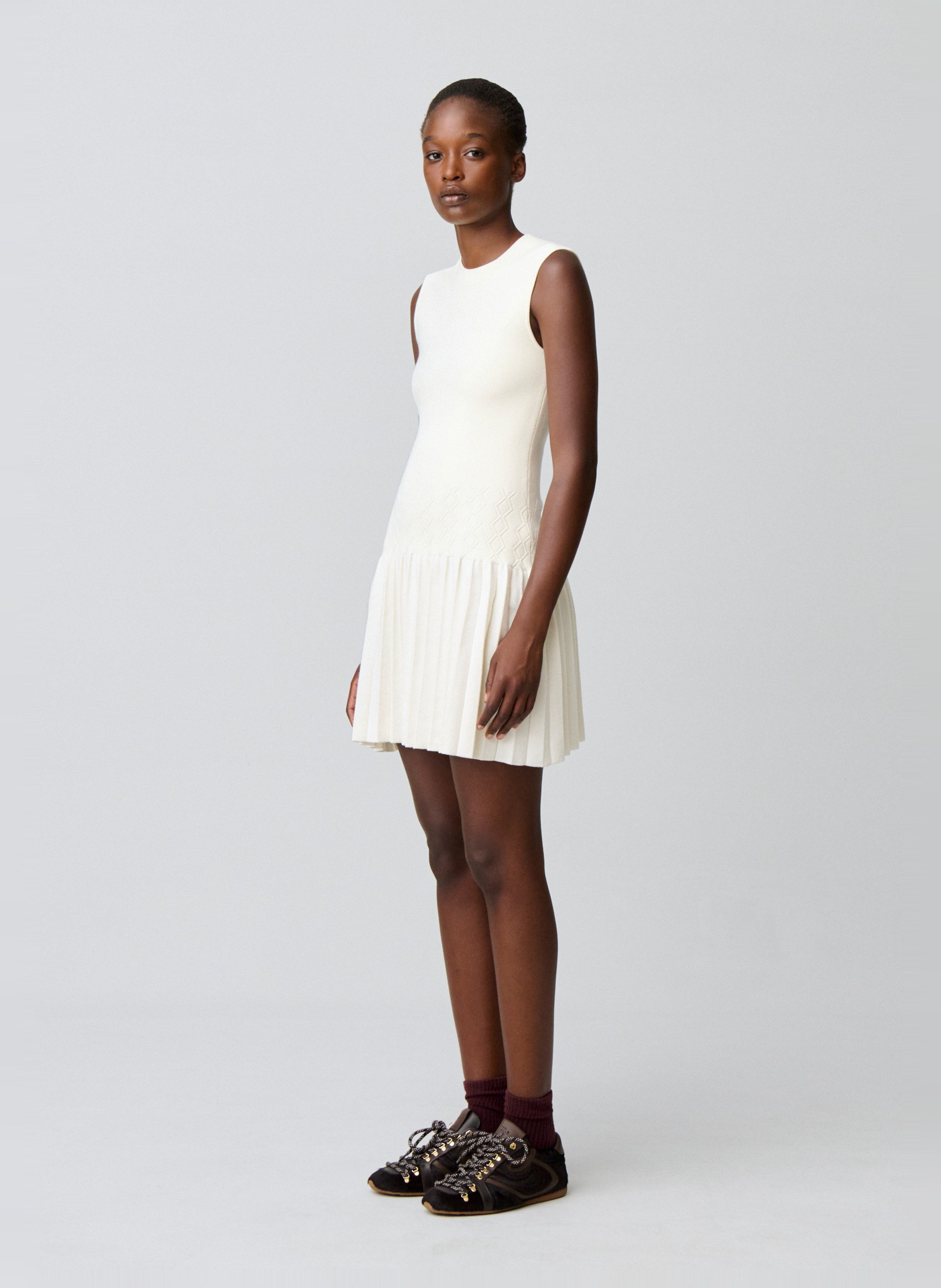 Robe courte en maille CLAUDIE PIERLOT Beige