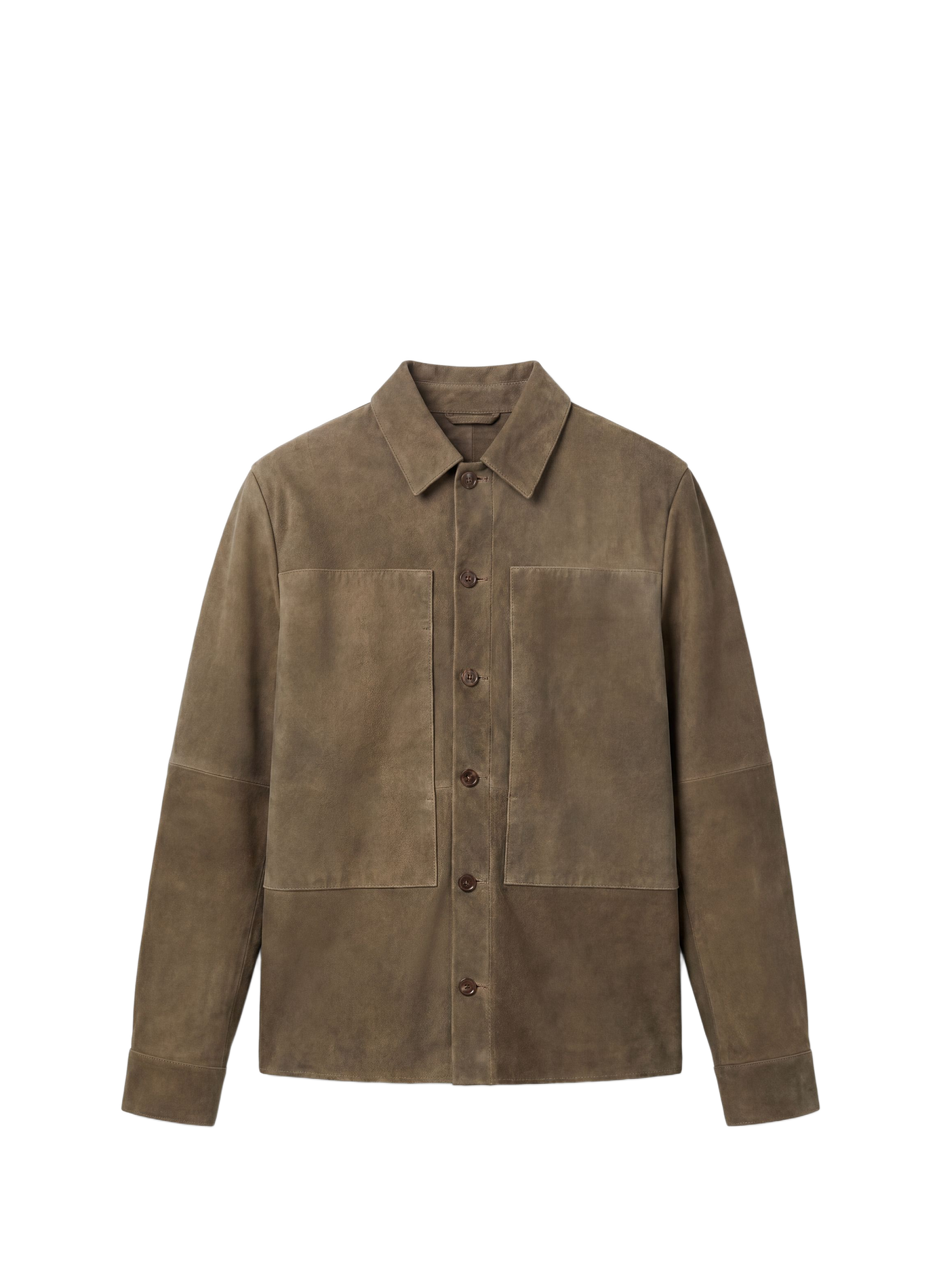 Veste boutonnée en cuir CALVIN KLEIN Kaki