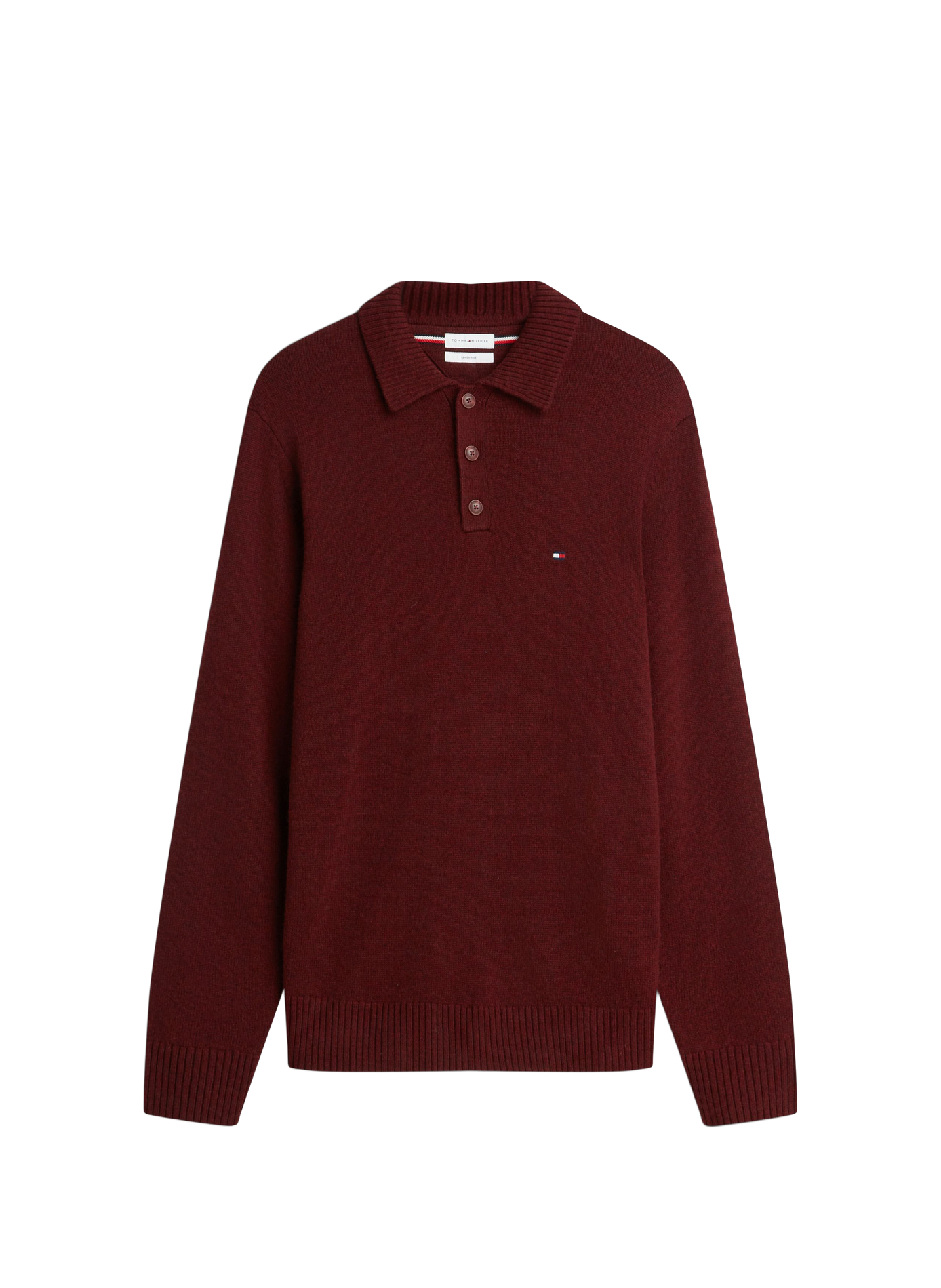 Straight wool polo collar sweater TOMMY HILFIGER Red