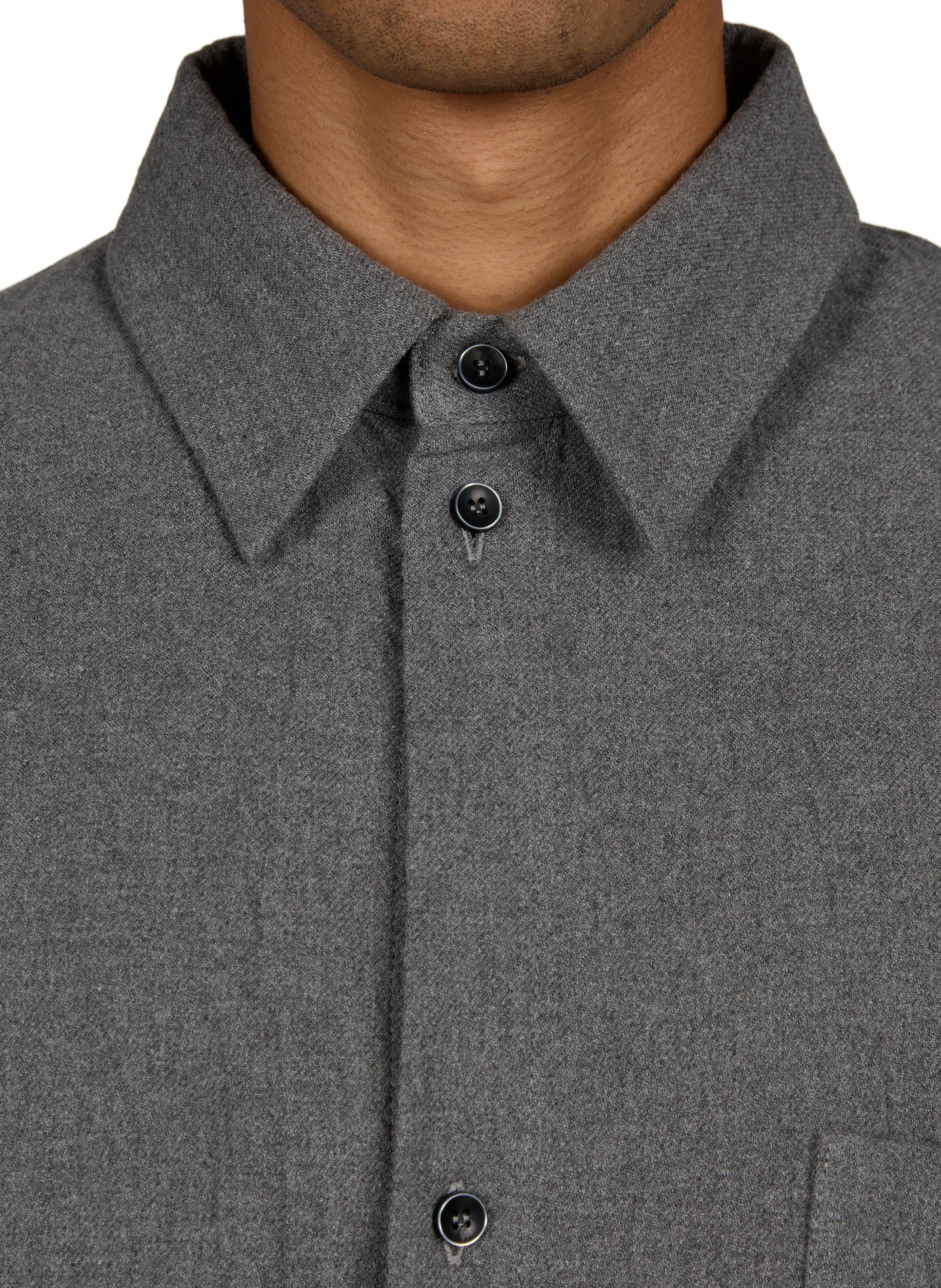 Loose solid button-up shirt WON HUNDRED Grey