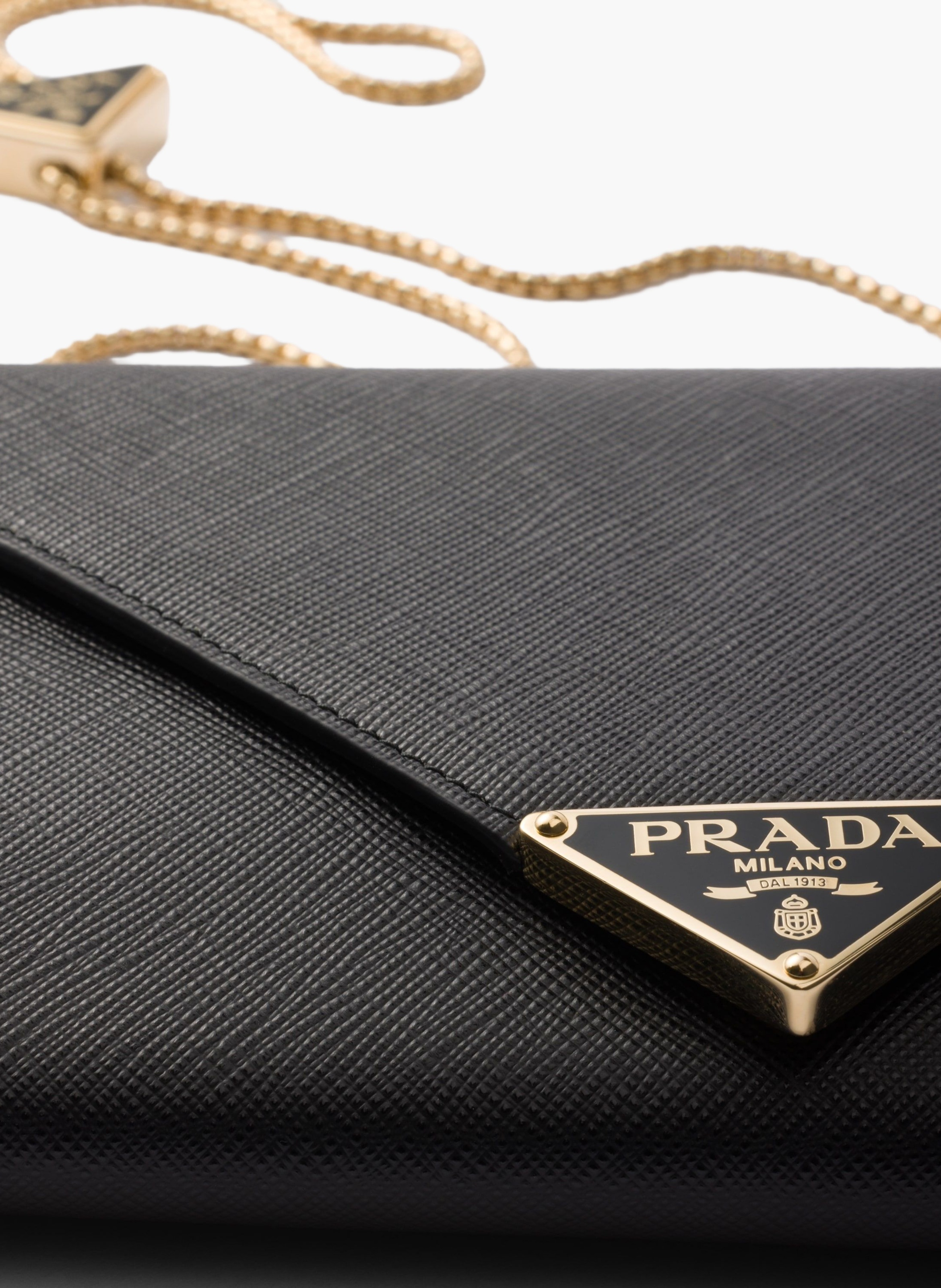 Mini sac en cuir saffiano PRADA Noir
