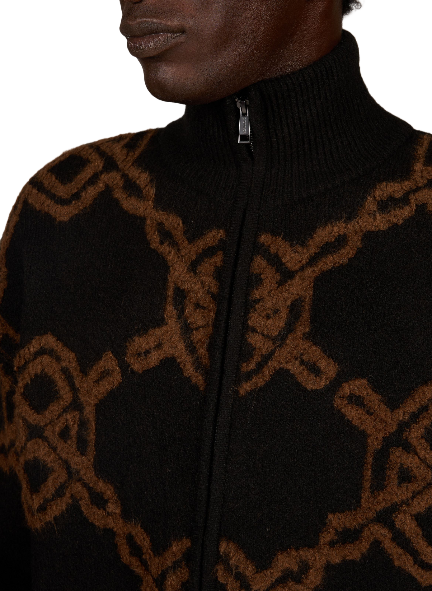 Printed zip-up cardigan DAILY PAPER Black