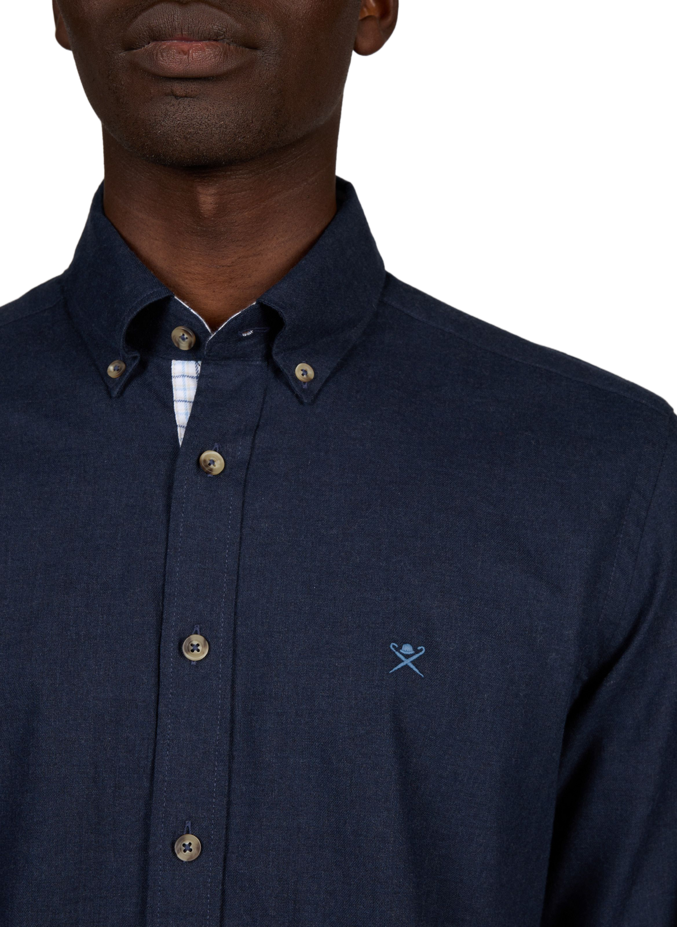 Brompton fitted cotton shirt HACKETT Blue