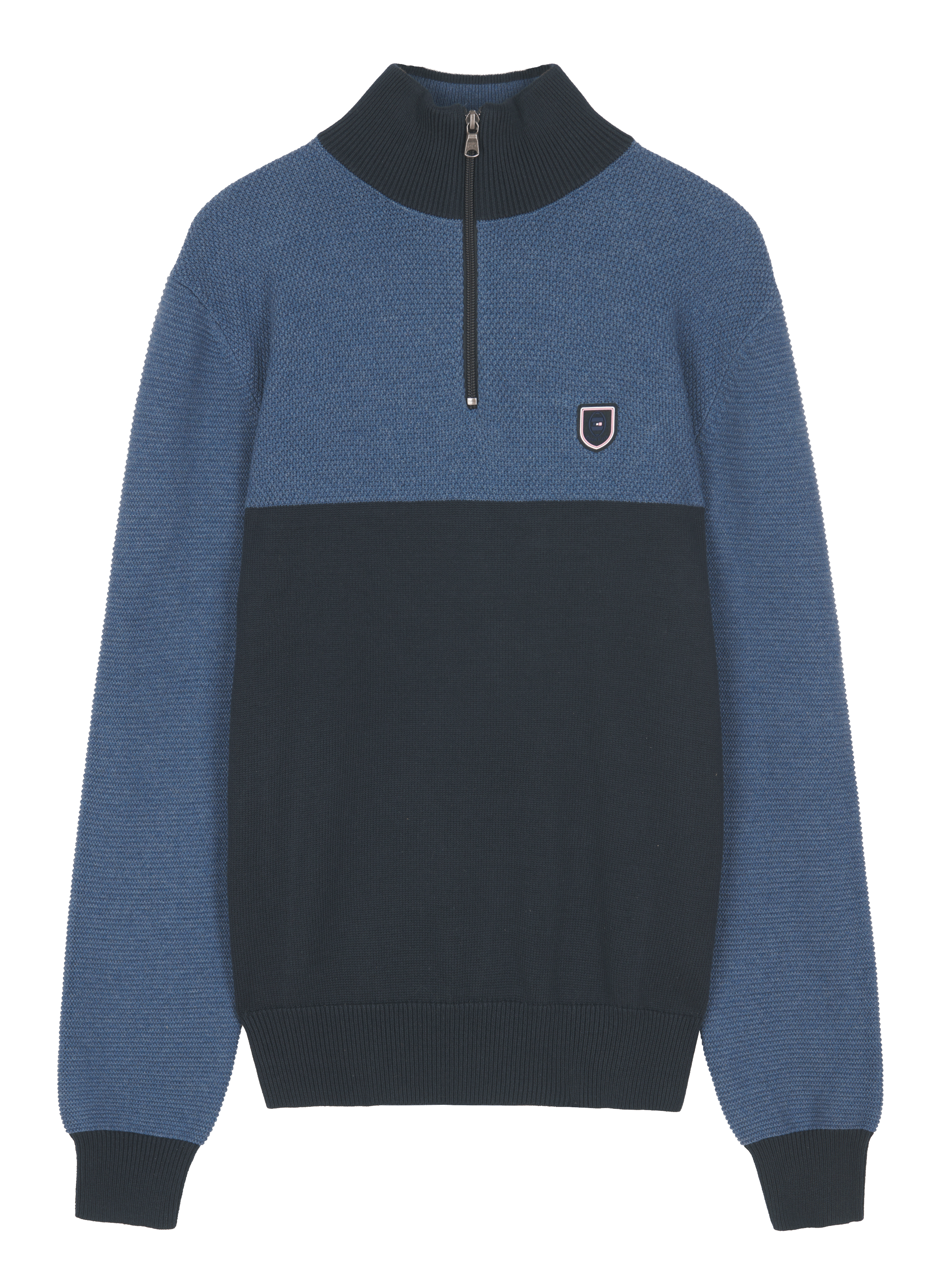 Pull col zippé en coton