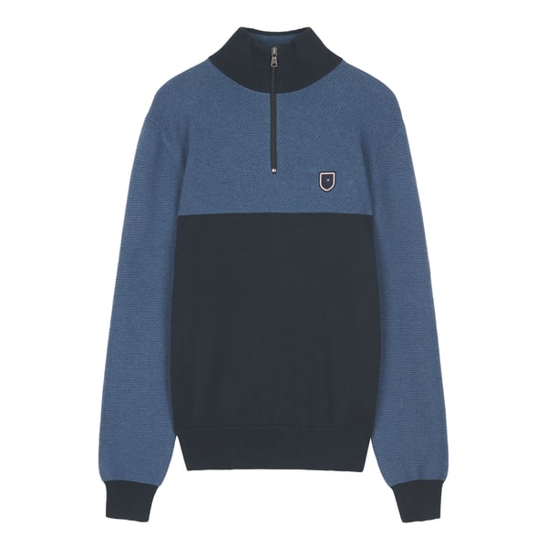 Pull col zippé en coton