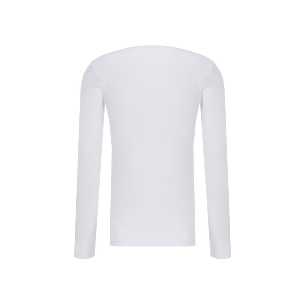 Eminence Long-sleeved Cotton Polo Shirt In White