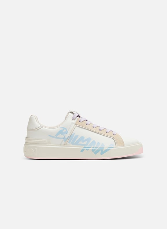 Baskets b-court en cuir Blanc by BALMAIN BALMAIN Baskets b-court en cuir Blanc