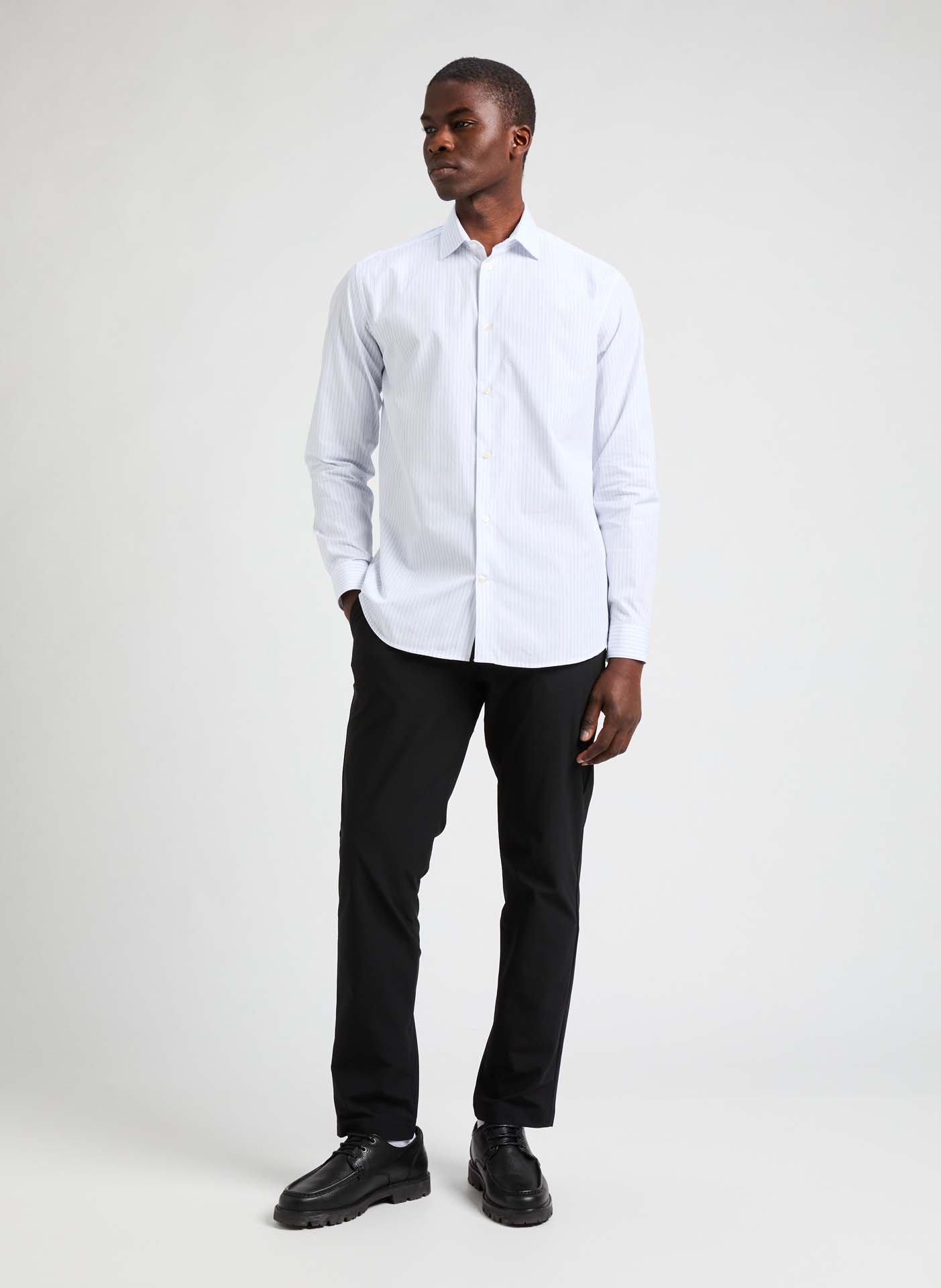 Chemise droite rayée Feus Bleu