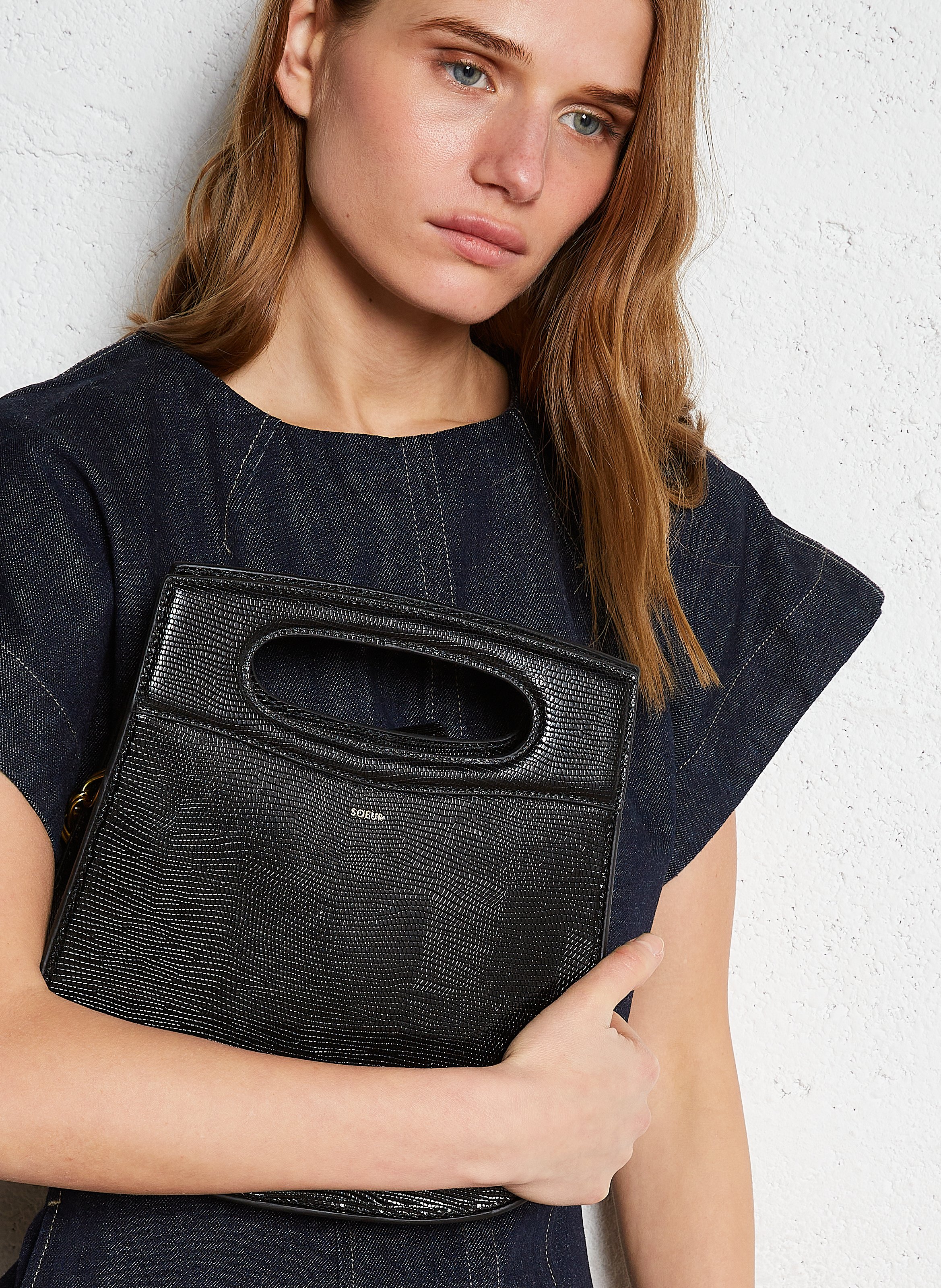 Sac bandoulière en cuir cheri SOEUR Noir