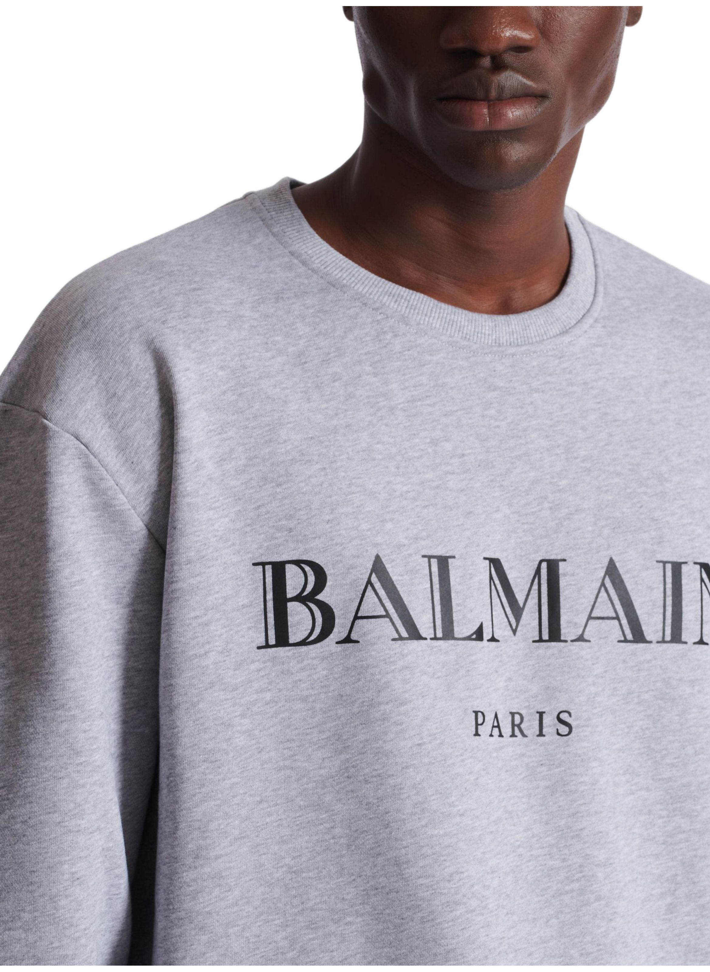 Sweat-shirt avec imprimé balmain BALMAIN Gris