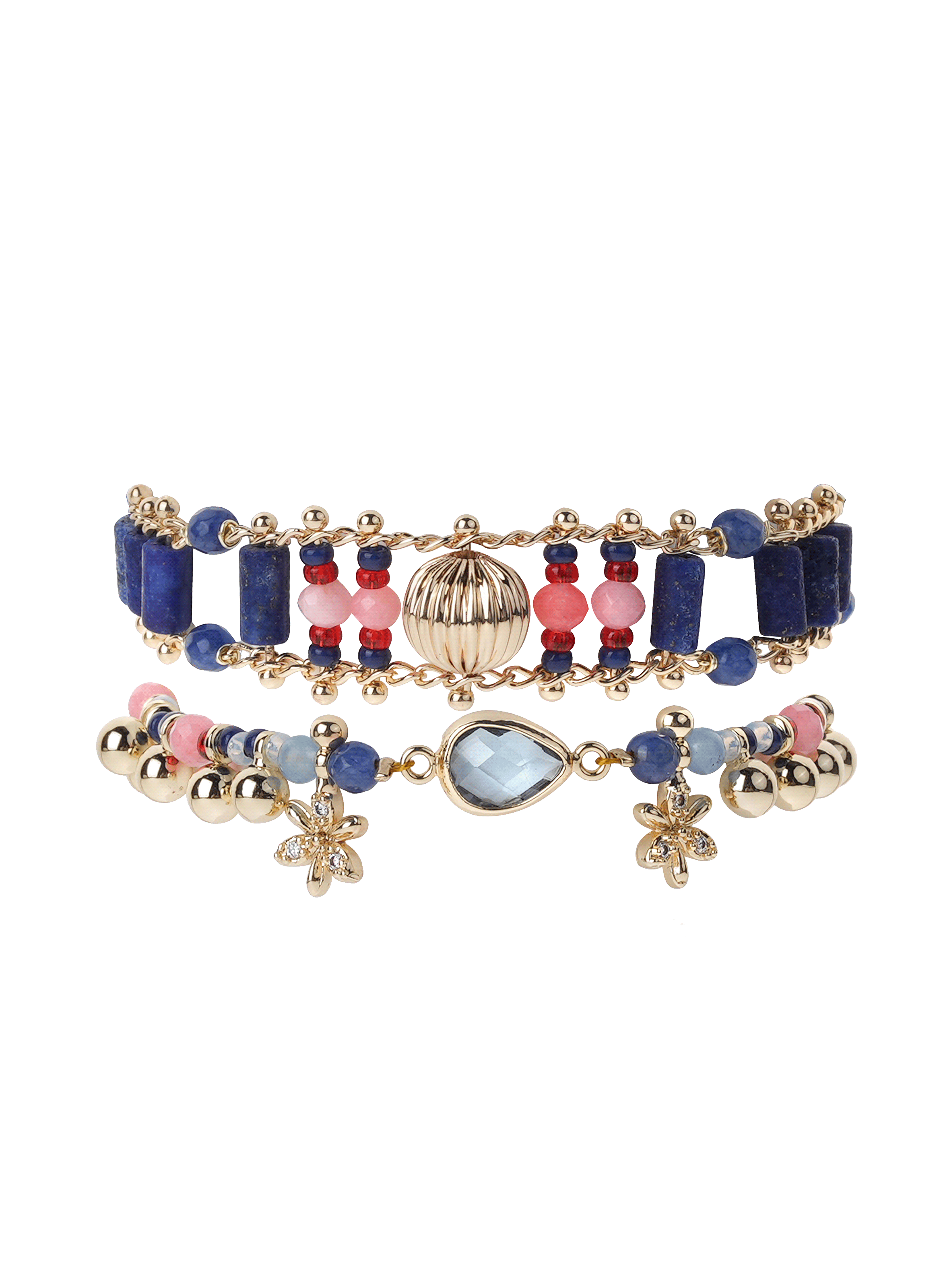 Bracelet de perles avec pampilles réglable bilbao HIPANEMA Bleu