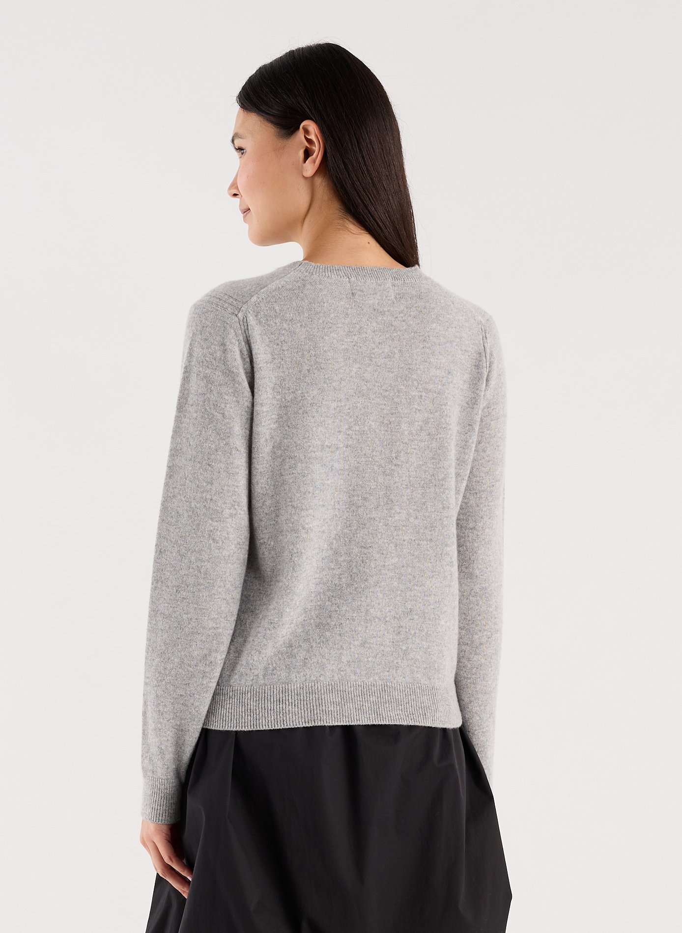 Pull droit Qiria col rond en cachemire SAISON 1865 Gris