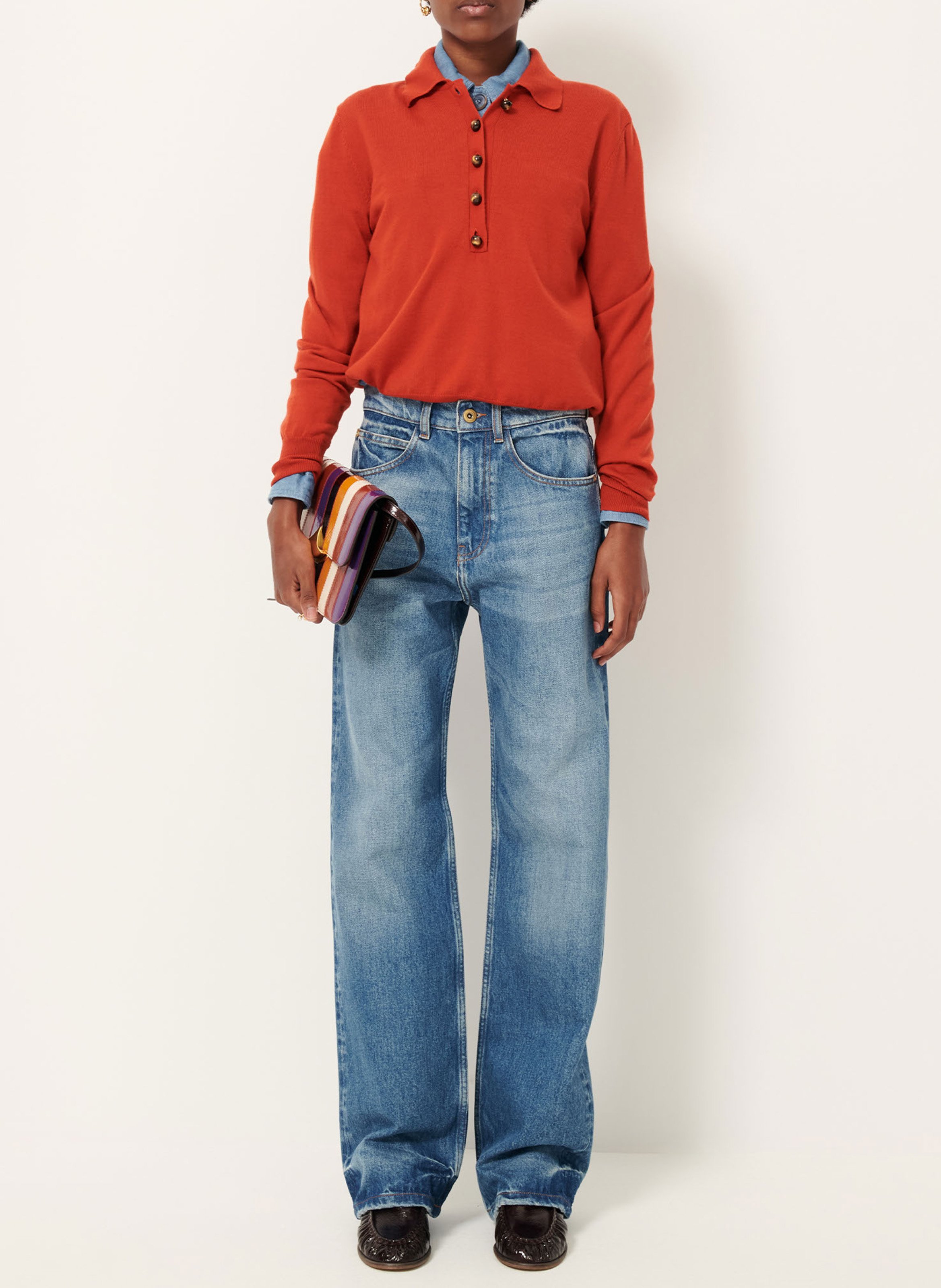 Polo en laine yanaka SESSUN Rouge