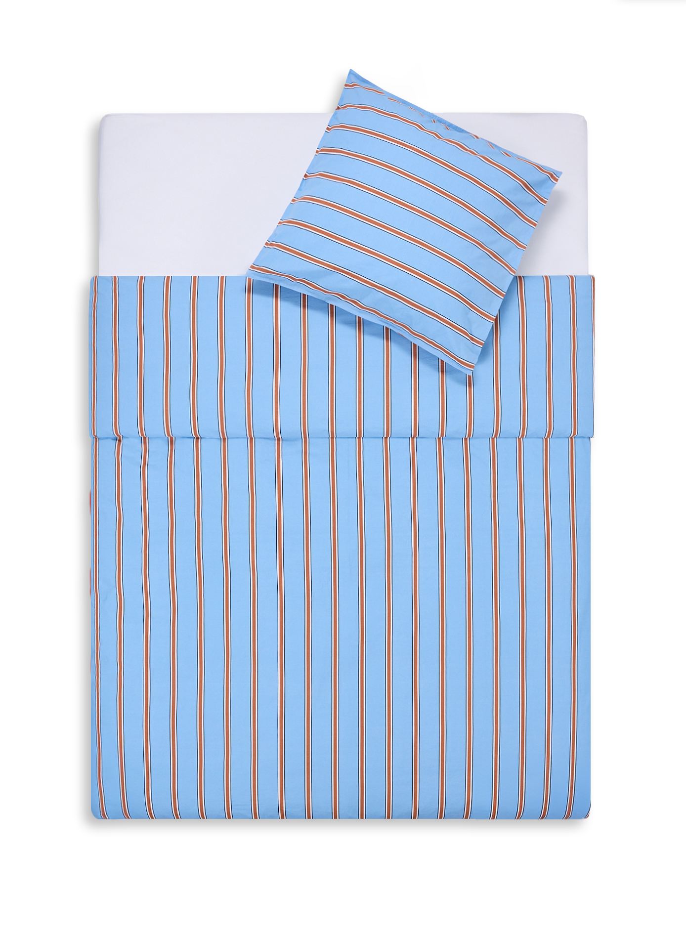 AU PRINTEMPS PARIS Housse de couette en percale lavée Bleu