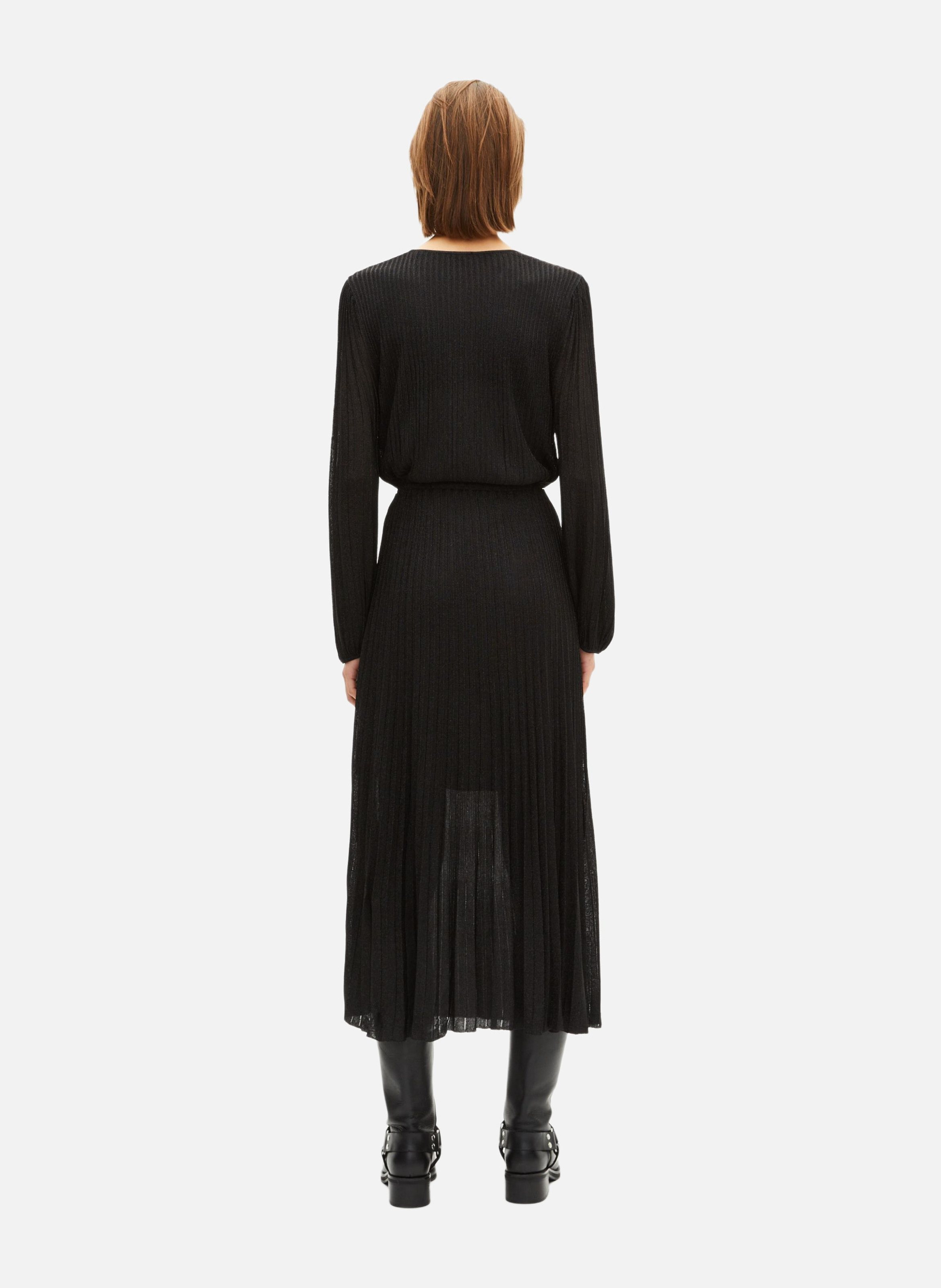 Robe longue plissée en lurex THE KOOPLES Noir