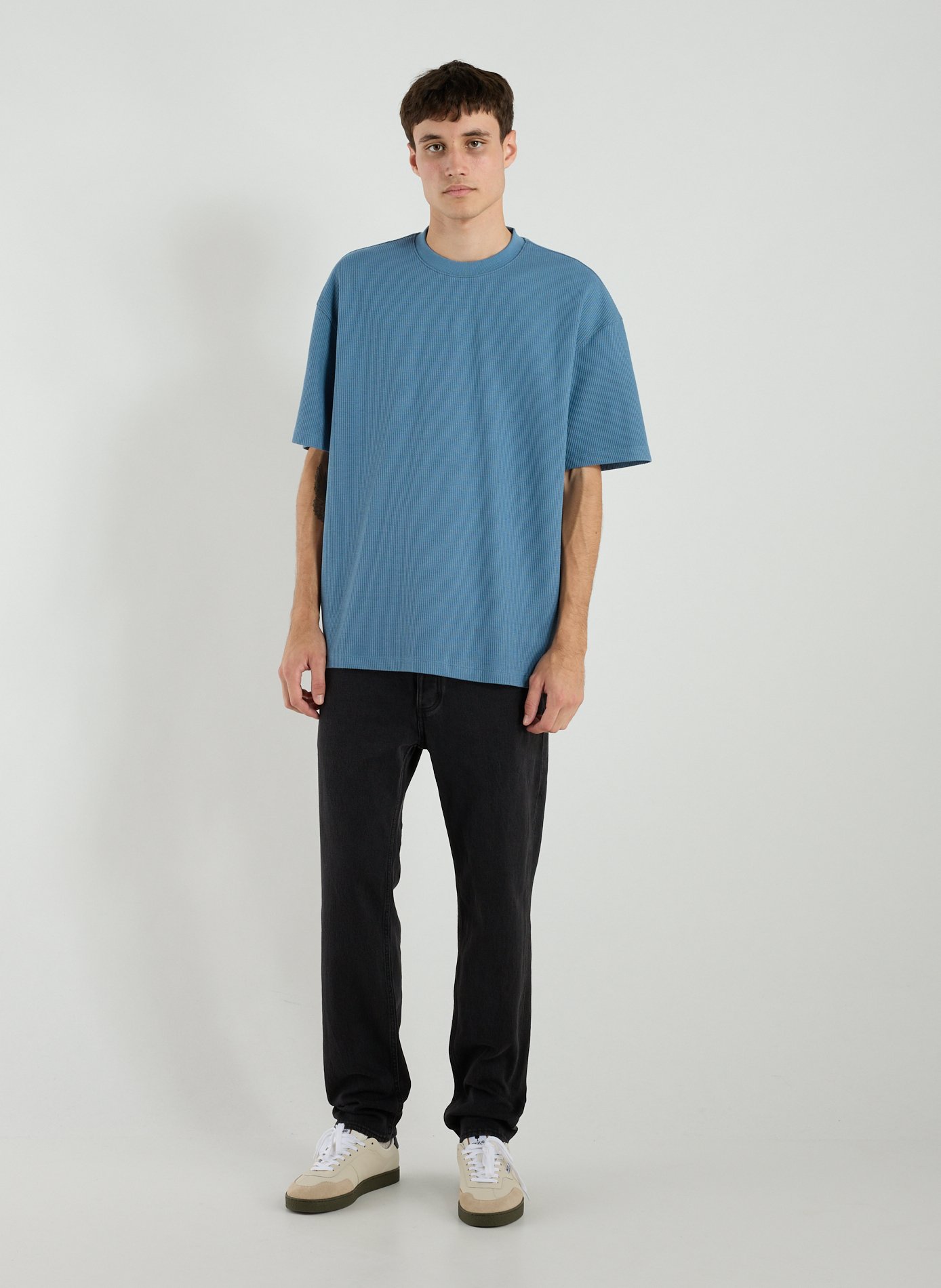 T-shirt Nuwaffle en coton mélangé HUGO BLUE Bleu