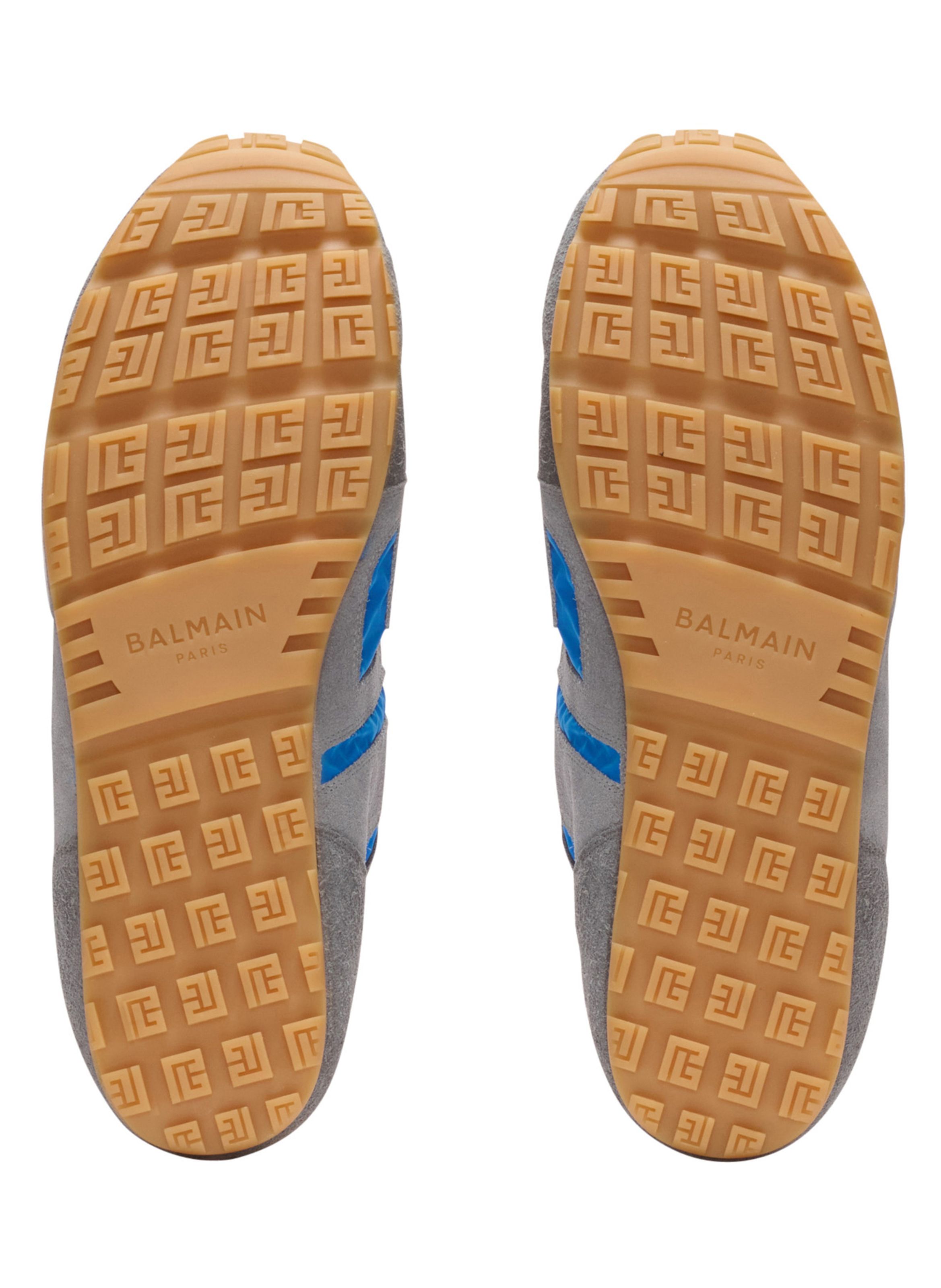 Baskets racer 45 en daim et nylon BALMAIN Bleu