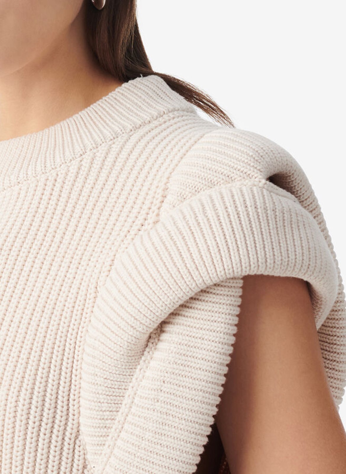 Pull sans manches maille côtes nash IRO Beige