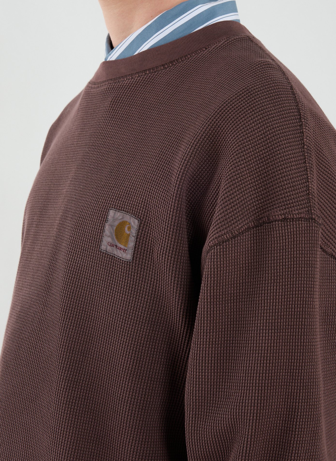 Oversized round neck cotton sweater CARHARTT WIP Brown