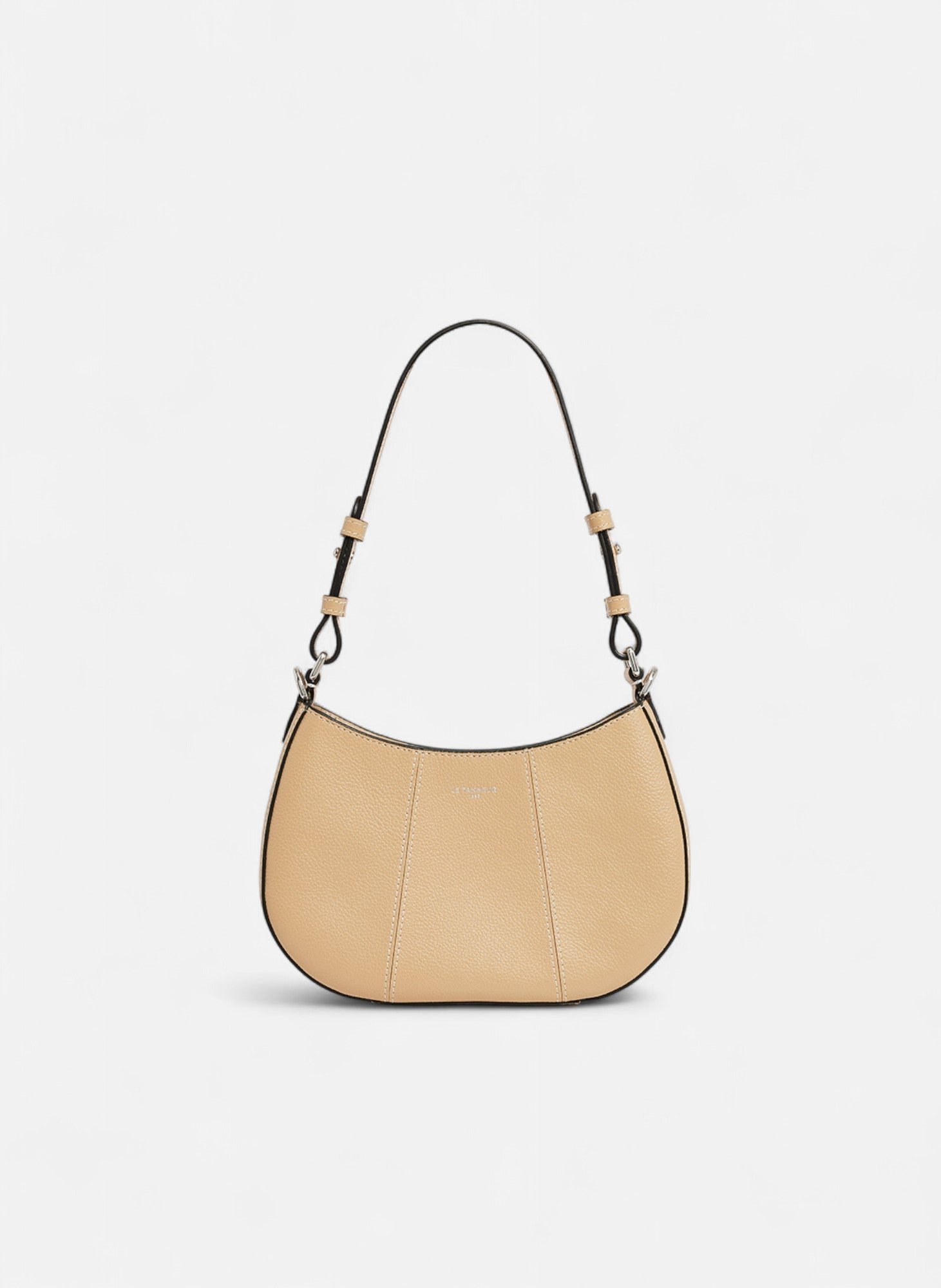 Petit sac demi-lune juliette en cuir grainé LE TANNEUR Beige