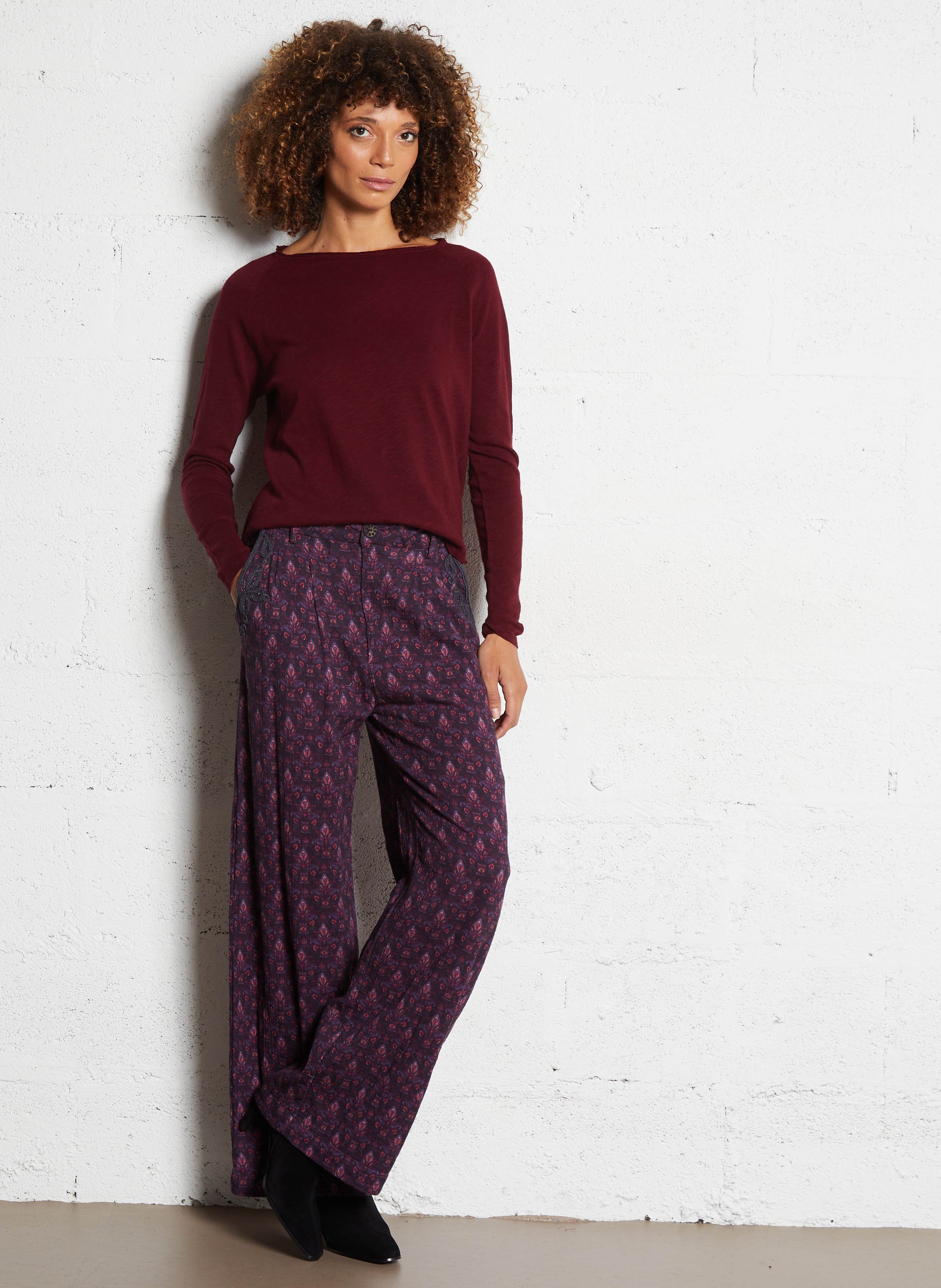 Tee-shirt droit col rond en coton sonoma AMERICAN VINTAGE Rouge