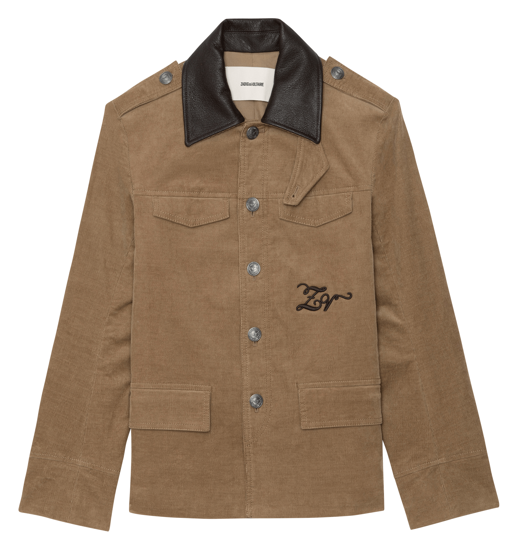 Veste droite côtelée en coton mélangé veram ZADIG&VOLTAIRE Beige