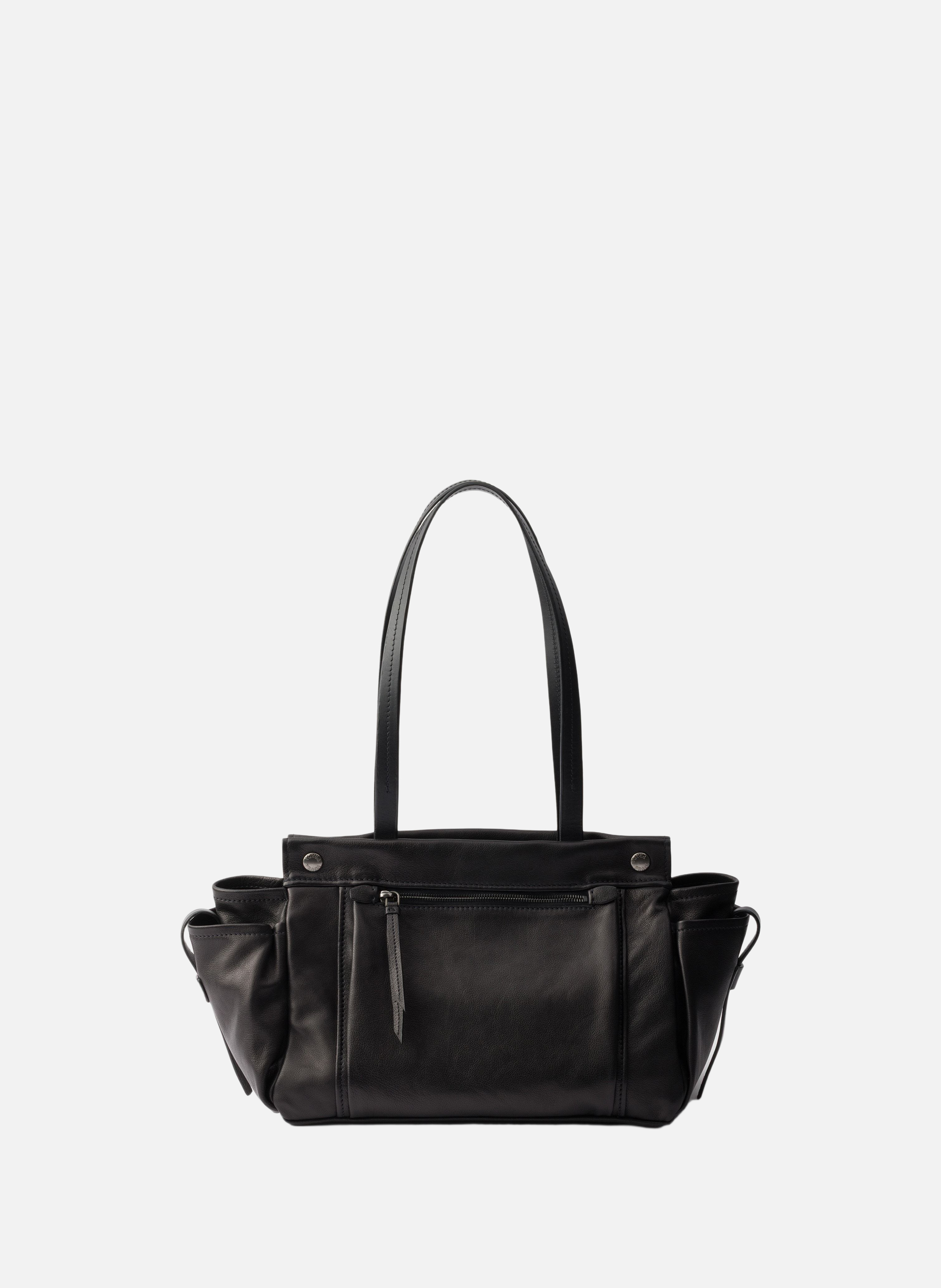 Grand cabas en cuir PRADA Noir