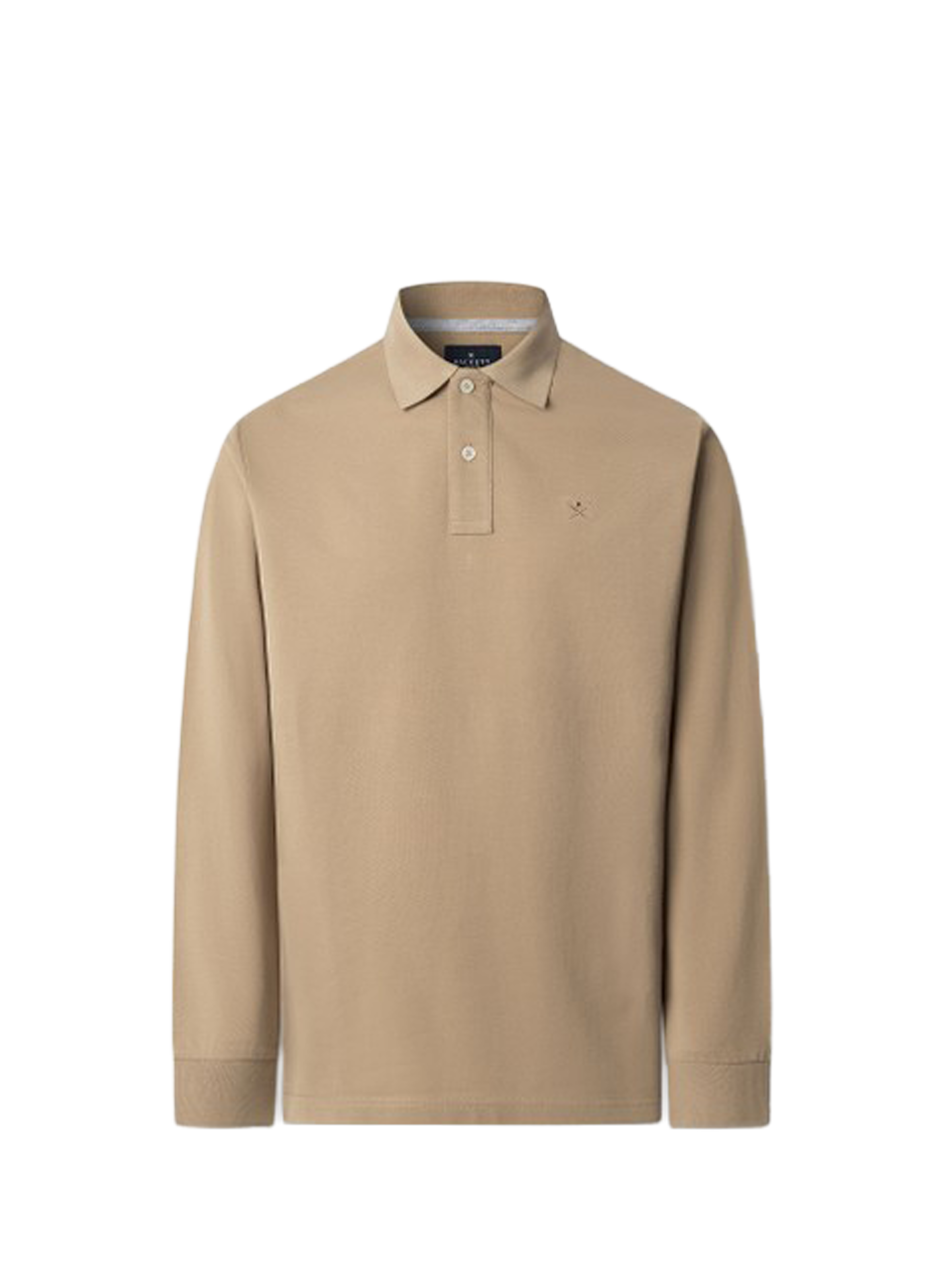 Polo à manches longues en coton HACKETT Beige