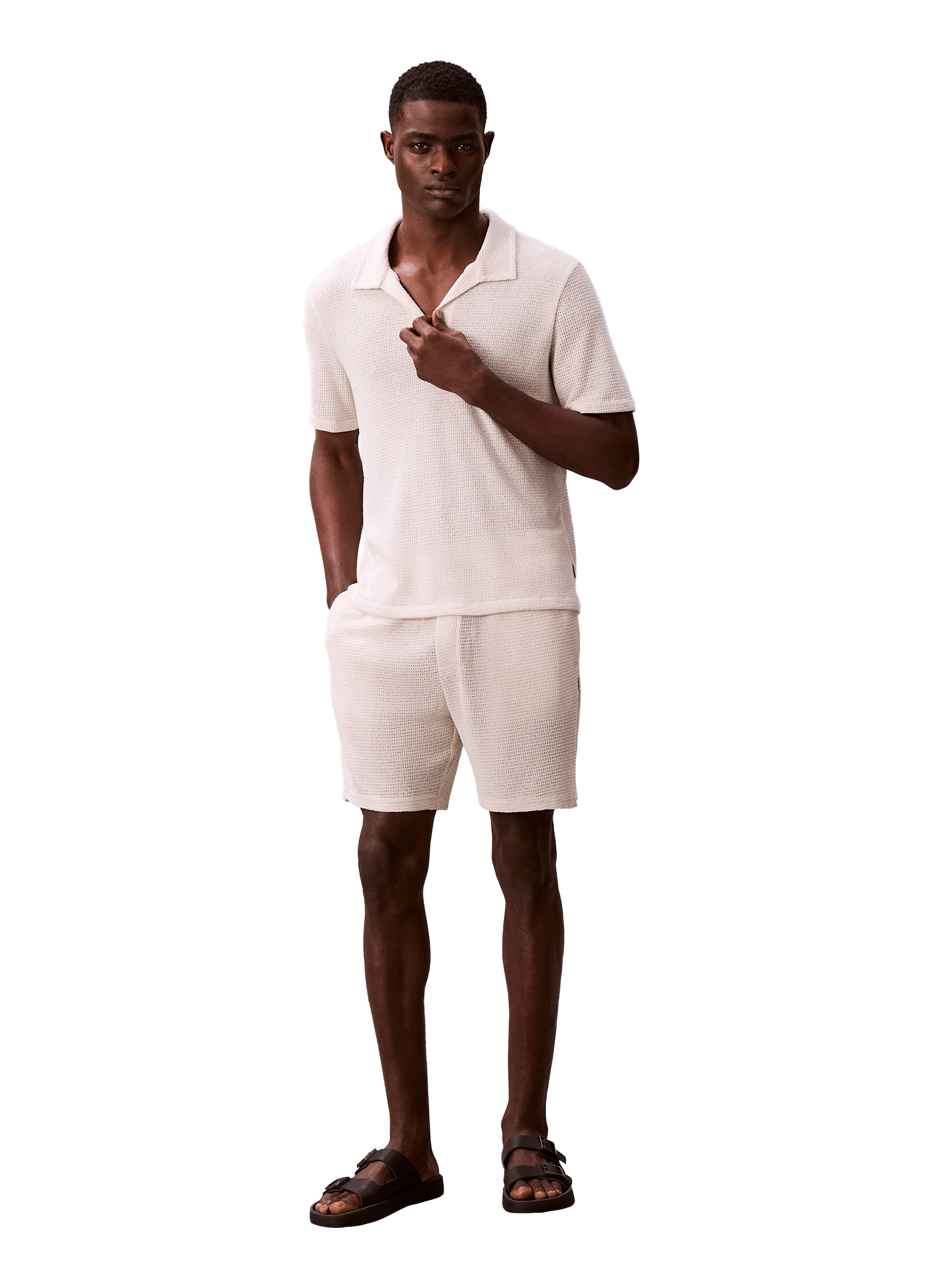 Bermuda droit texturé CALVIN KLEIN Beige