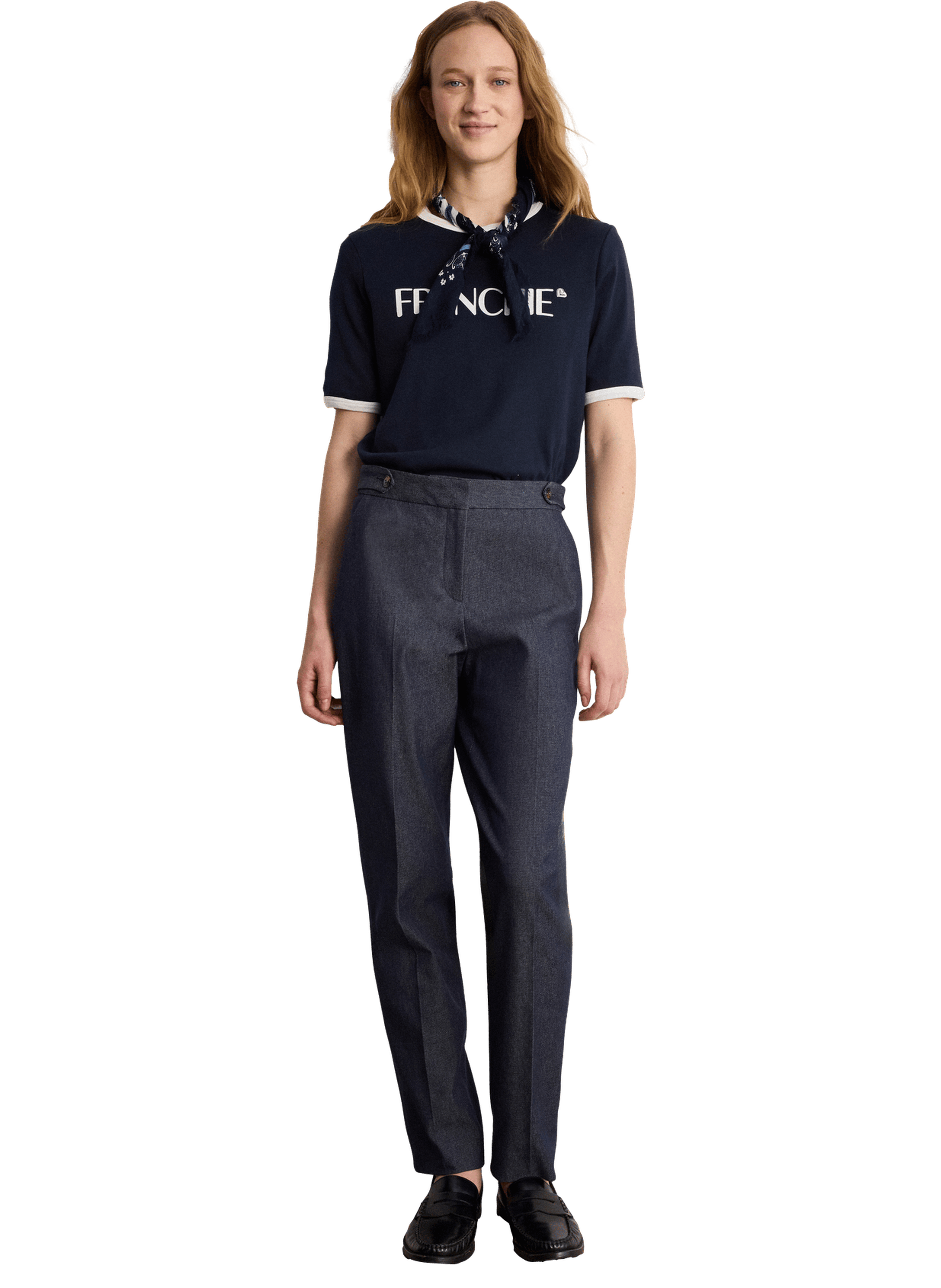 Pantalon droit de tailleur en denim - belinda PABLO Bleu