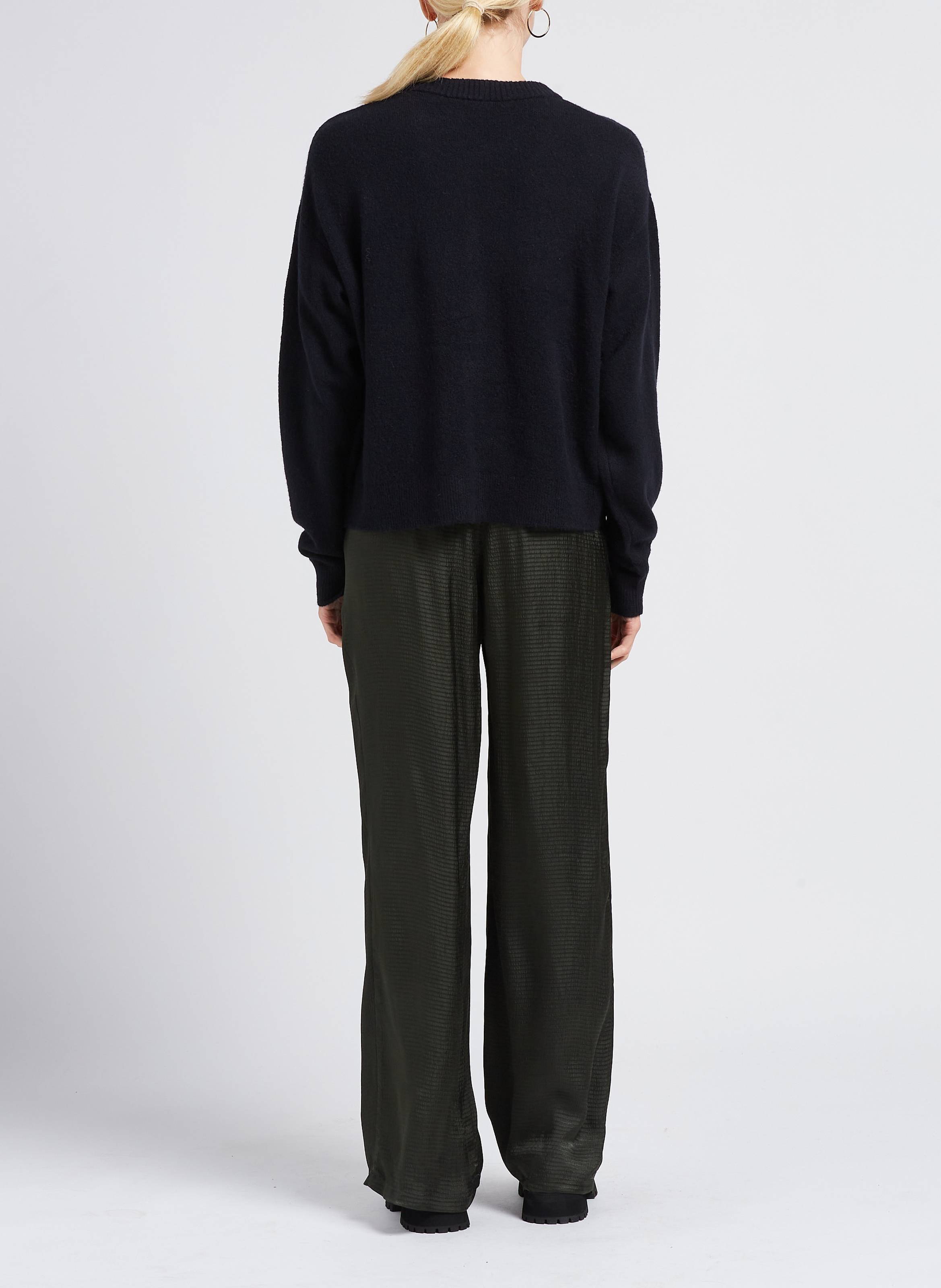 Gilet oversize col rond boutonné damsville AMERICAN VINTAGE Noir