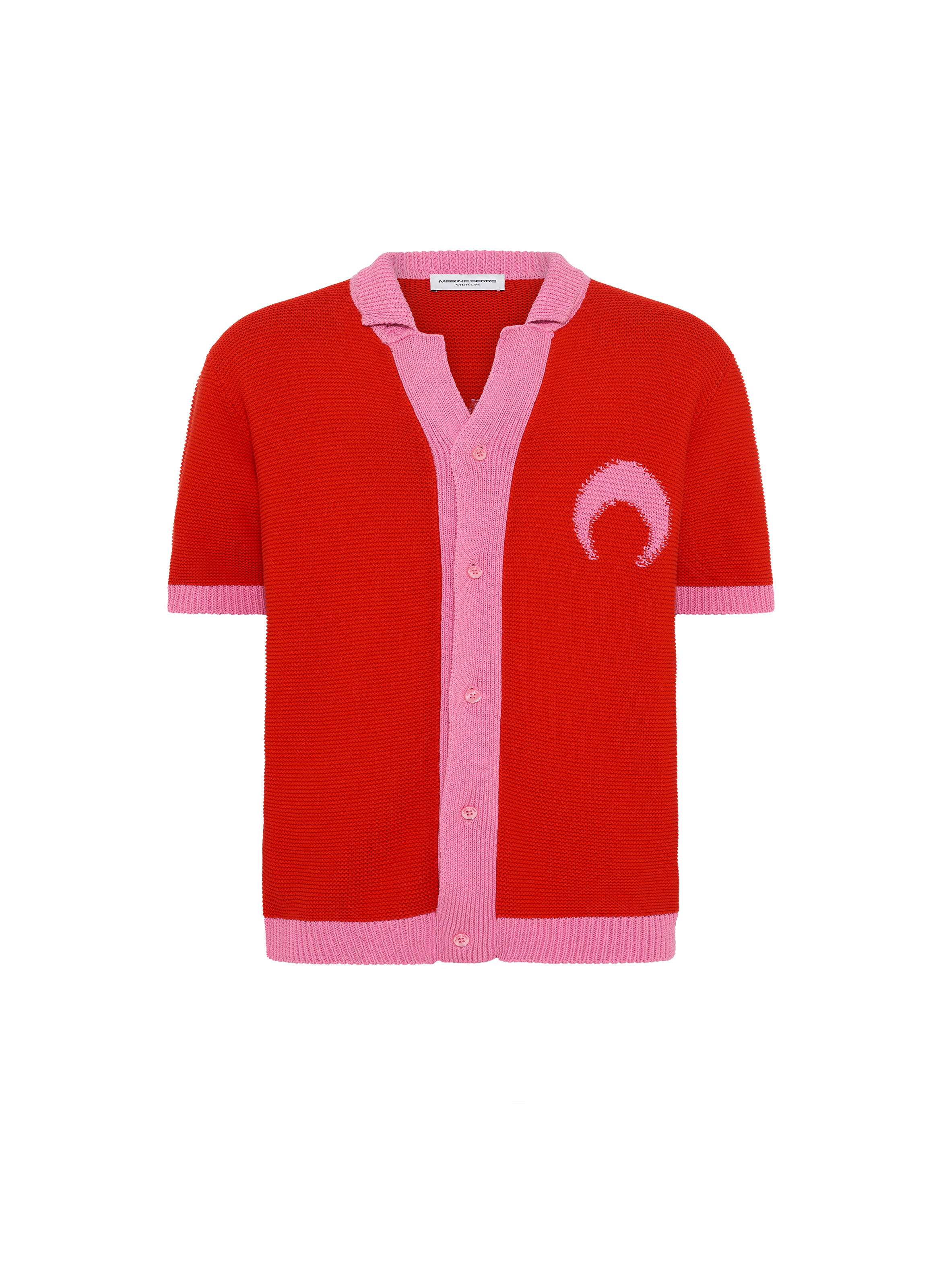 Chemise en maille crochet moon contrastée unisexe MARINE SERRE Rouge