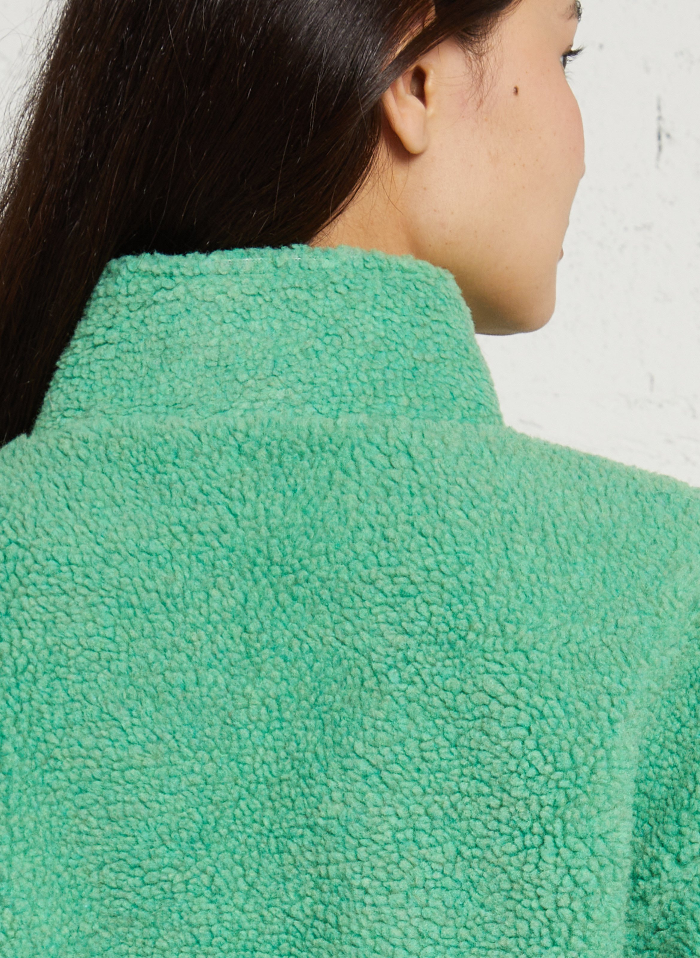 Veste ample zippée à col montant polaire hoktown AMERICAN VINTAGE Vert