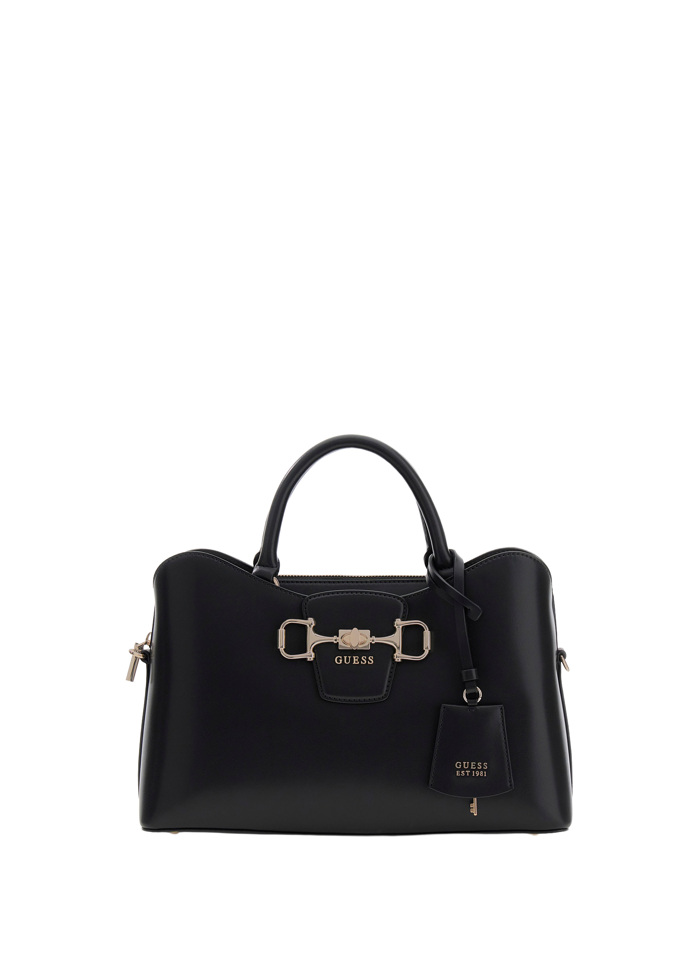 Borsa a mano con tracolla removibile GUESS Nero