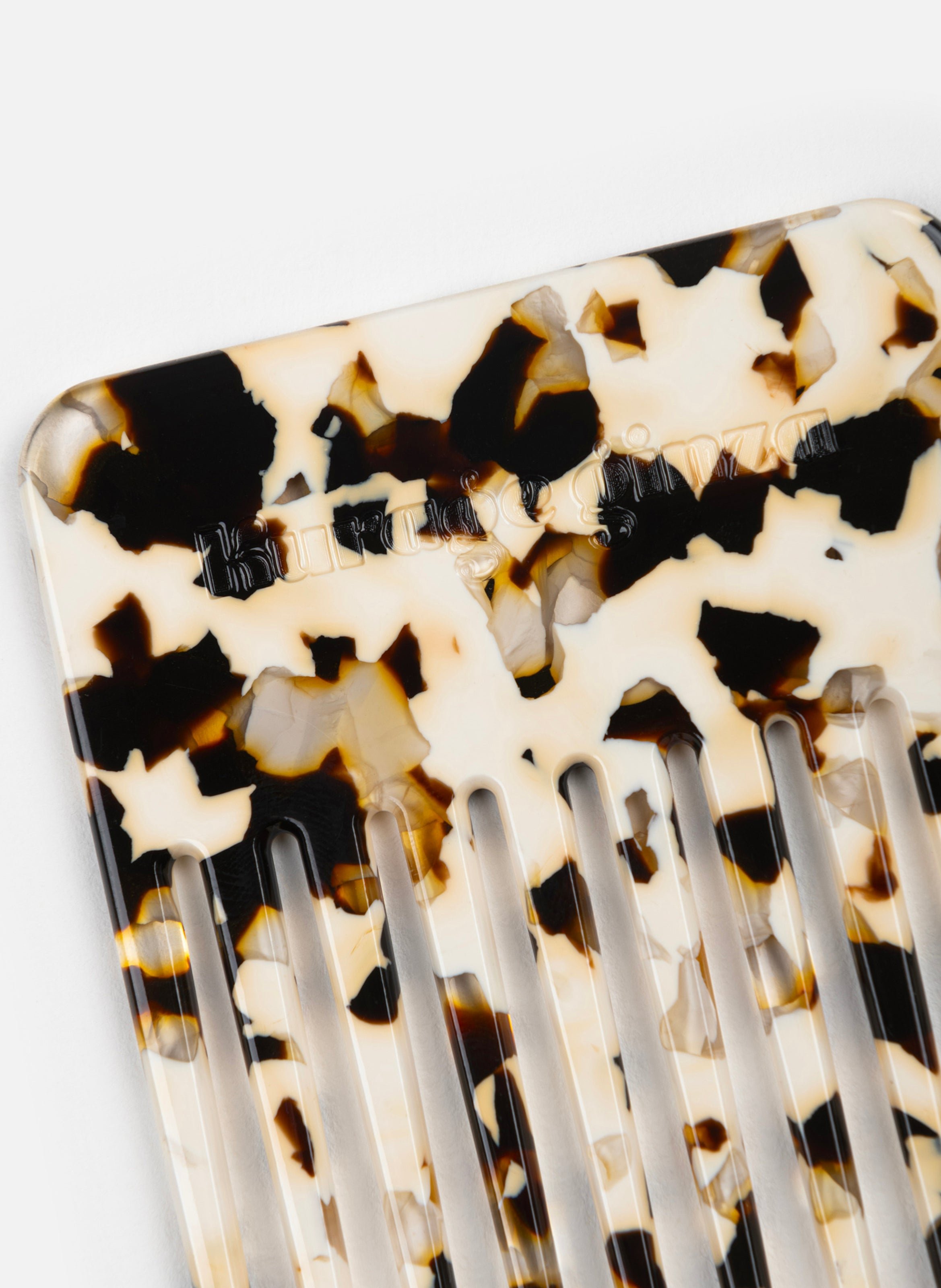 Peigne anémone en acétate de cellulose KURAGE GINZA Marron