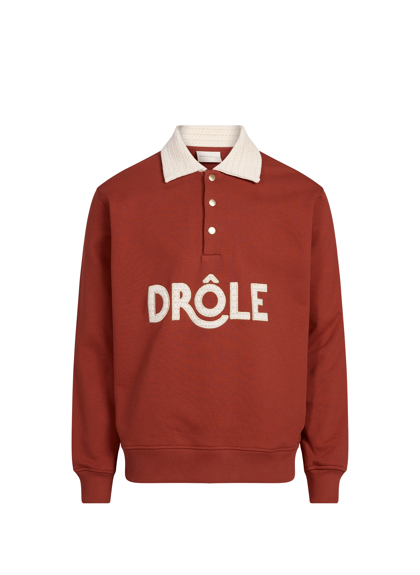 Polo col en maille à logo en coton  DROLE DE MONSIEUR Red