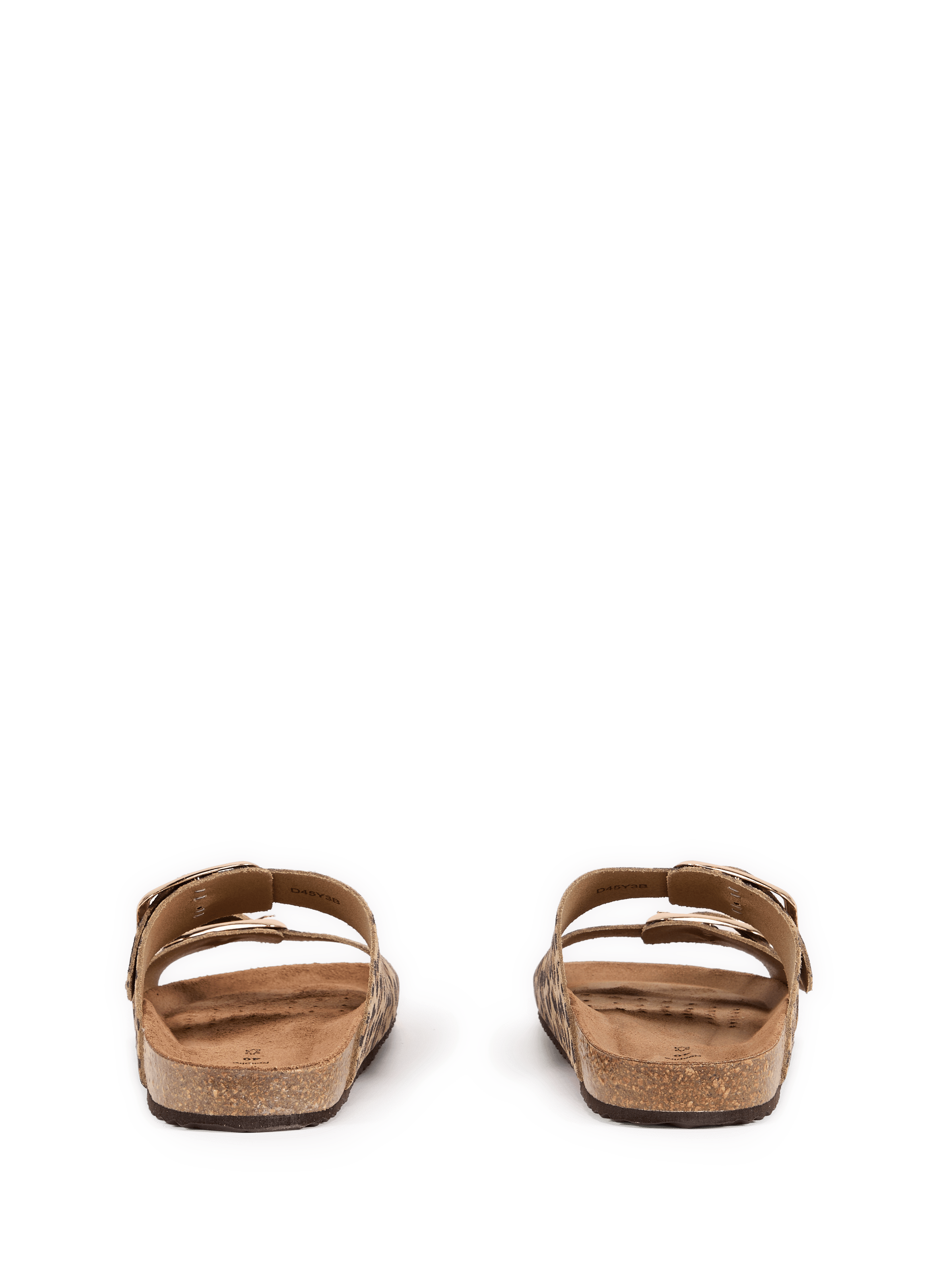 Mules imprimé léopard en cuir GEOX Beige