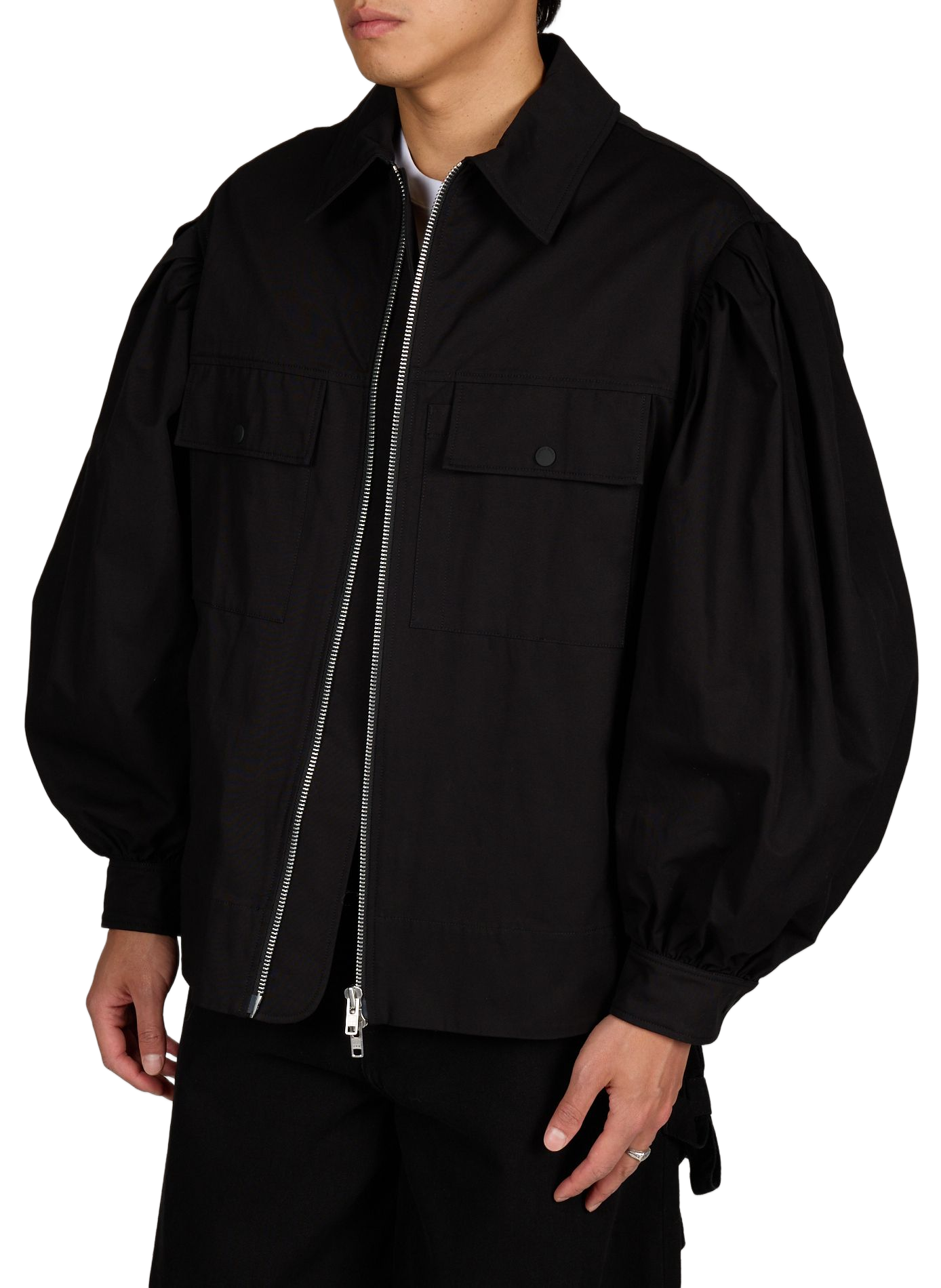 Veste à manches bouffantes en coton SIMONE ROCHA Noir