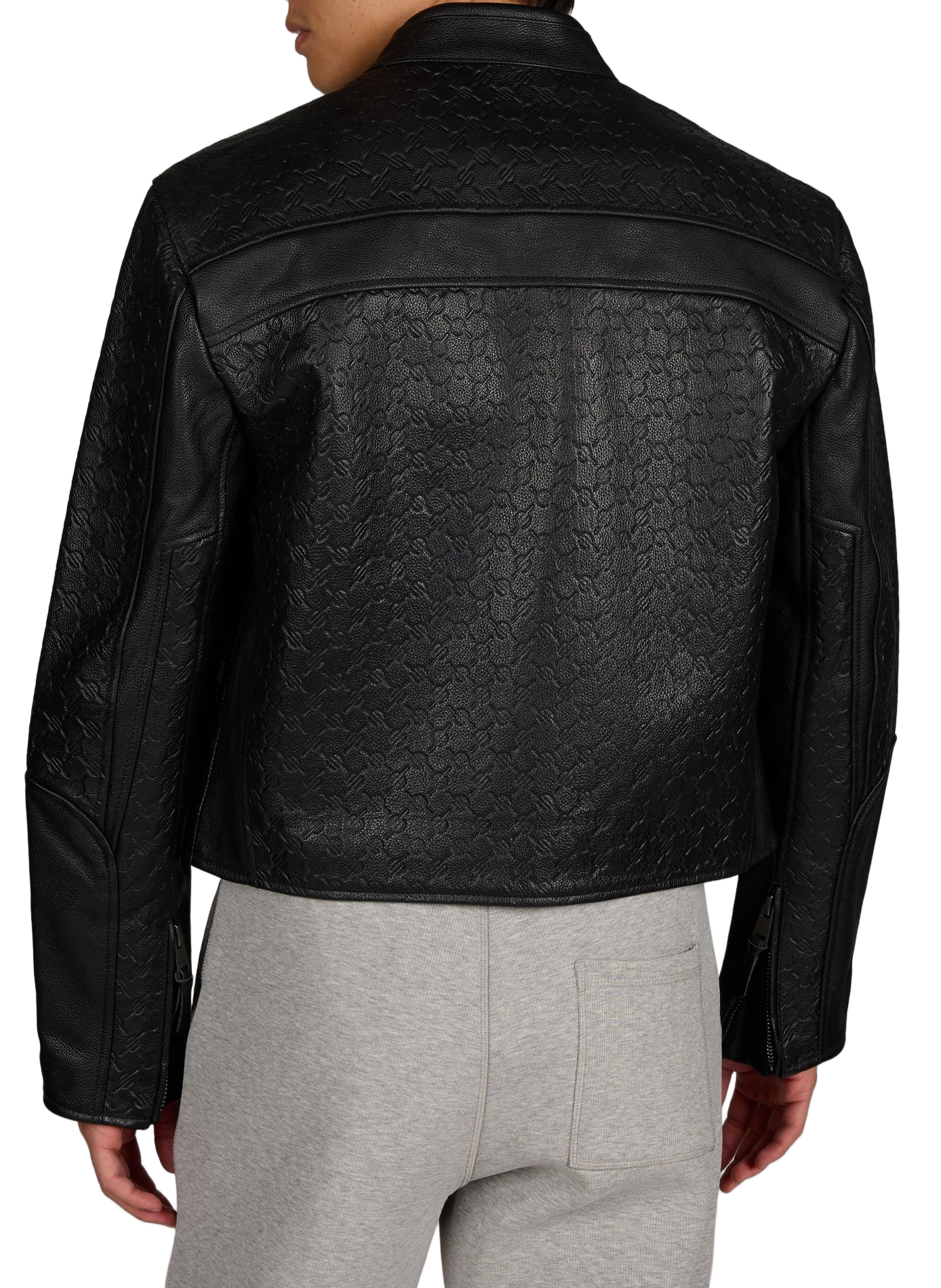 Veste en cuir col rond DAILY PAPER Noir