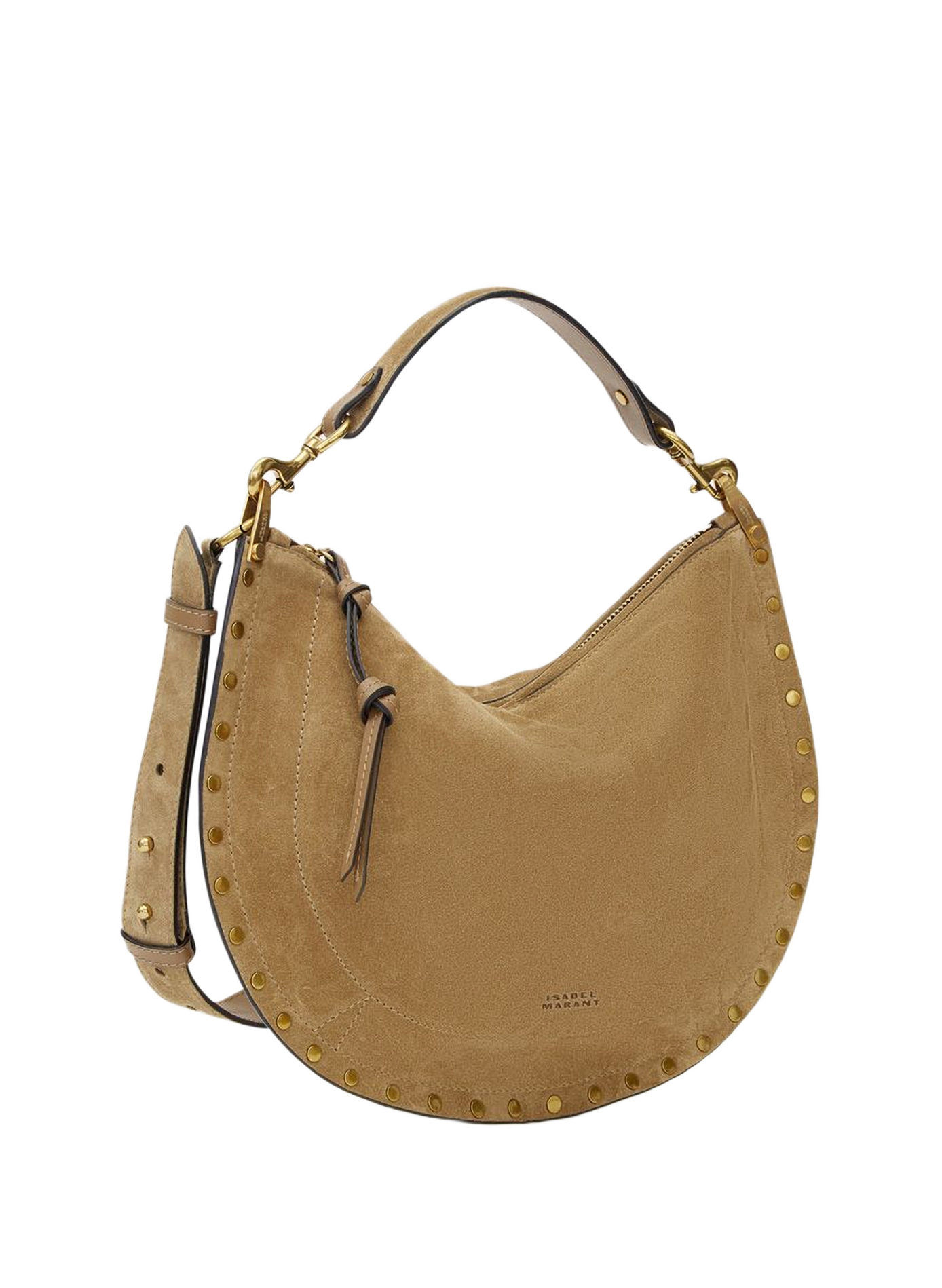 Oskan soft zip leather calf suede bag ISABEL MARANT Brown