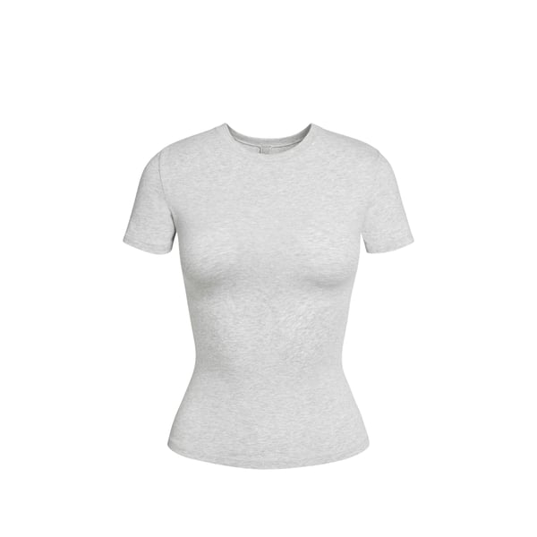 T-shirt à col rond en coton mélangé T-shirt à col rond en coton mélangé