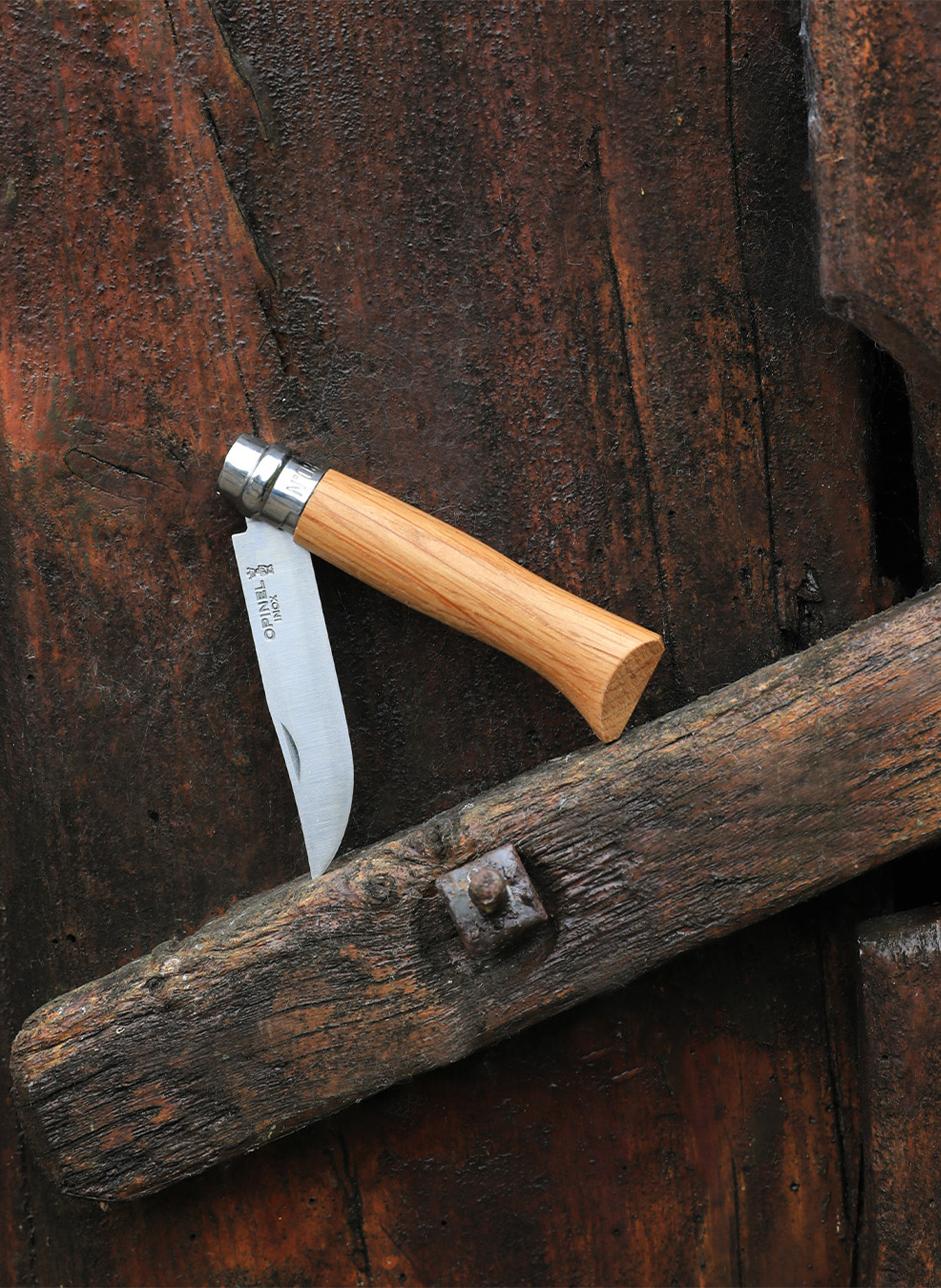 Couteau de poche en acier inoxydable OPINEL Marron