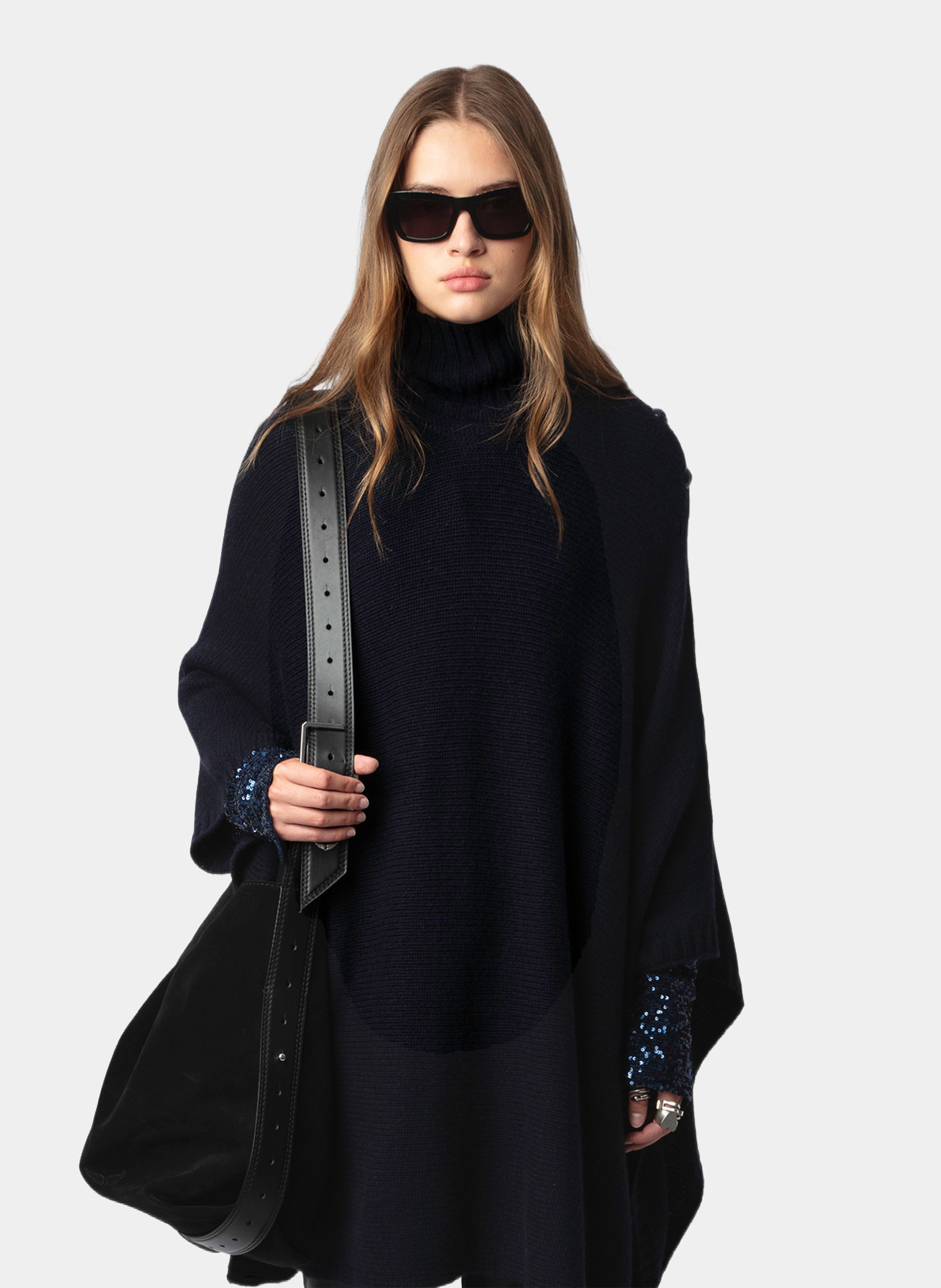 Poncho col montant en cachemire palma ZADIG&VOLTAIRE Bleu