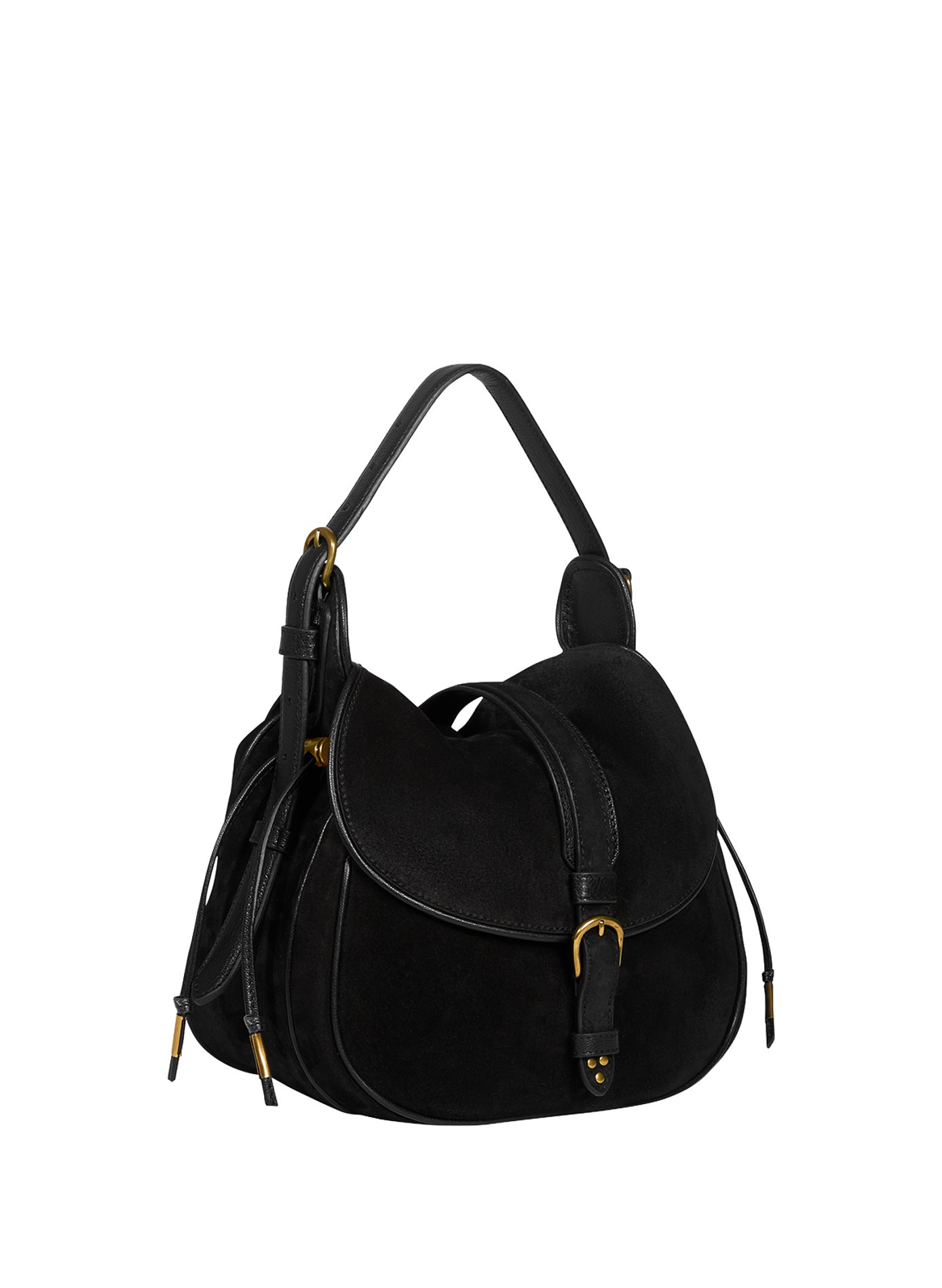 Sac épaule en cuir suédé JÉRÔME DREYFUSS Noir